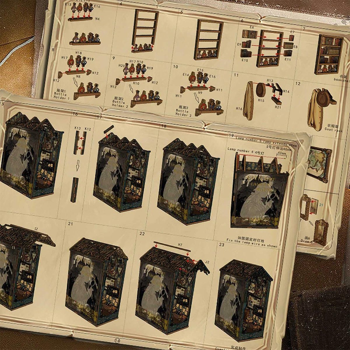 XDeer 3D-Puzzle Puppenhäuser Miniatur Haus Kit 3D Holzhaus Zimmer Handwerk, Puzzleteile, mit Musikwerk Weihnachtsdekoration für Erwachsene Kinder