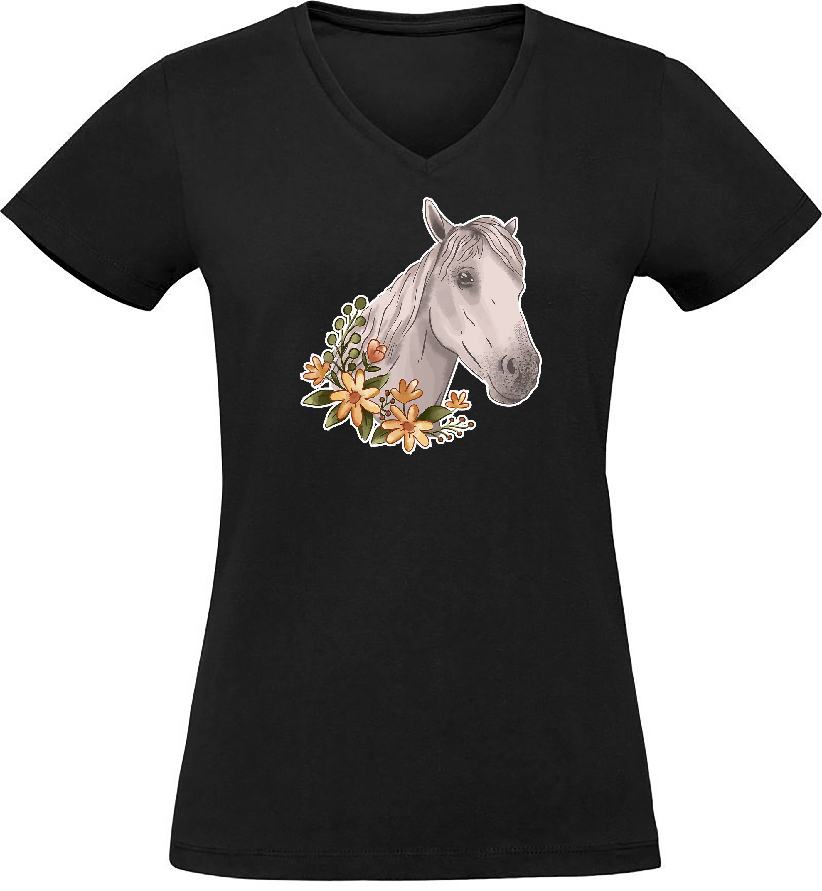 MyDesign24 T-Shirt Damen Pferde Print Shirt günstig online kaufen