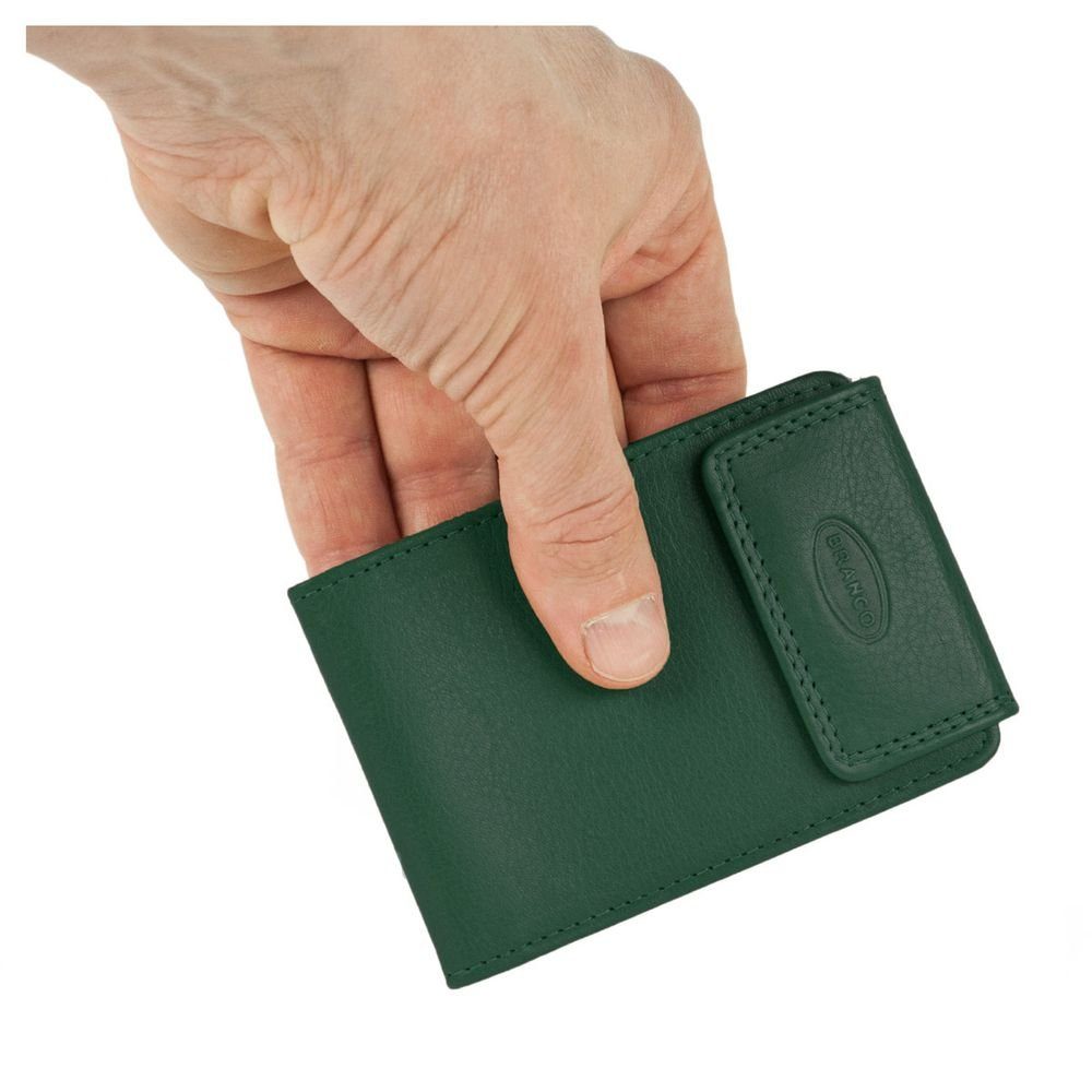 BRANCO Kartenetui Karten-Mäppchen / Kreditkarten-Etui, Leder Dunkel-Grün, Branco br-361