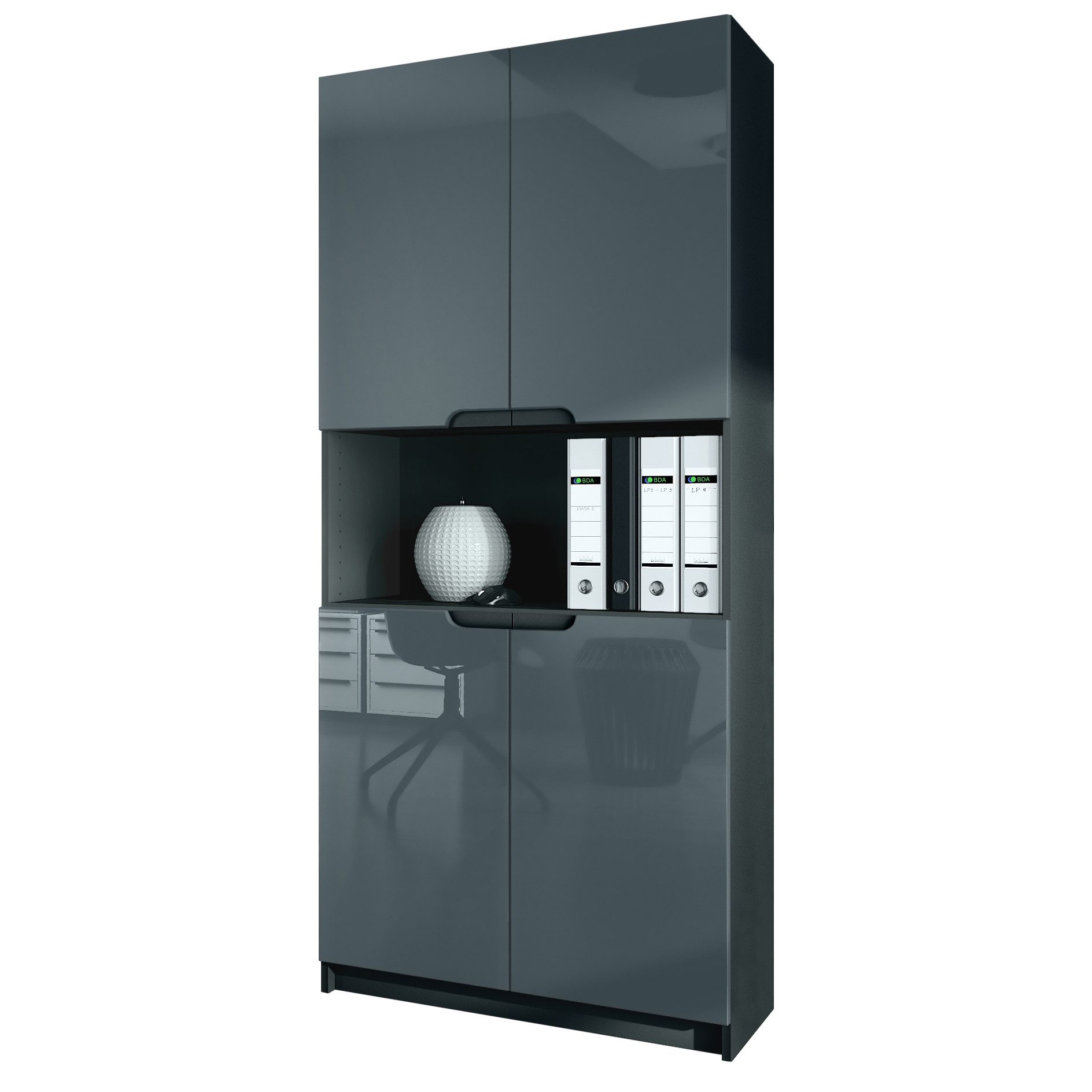 Vladon Aktenschrank Logan V2 (Aktenschrank, mit Soft-Close Funktion) Schwar günstig online kaufen