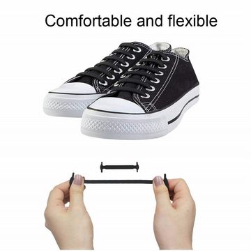 Olotos Schnürsenkel ohne Binden elastische Schuhbänder Silikon Gummi Flache Schleifenlose, Wasserdichte Elastische Schnürsenkel für Kinder und Erwachsene