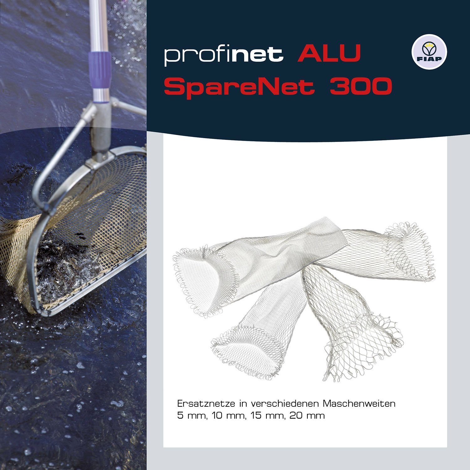 FIAP GmbH Kescher FIAP profinet ALU 300 - 400 - 500 - 600 Maschenweite 5 mm, Hochwertiger Fischkescher aus Aluminium