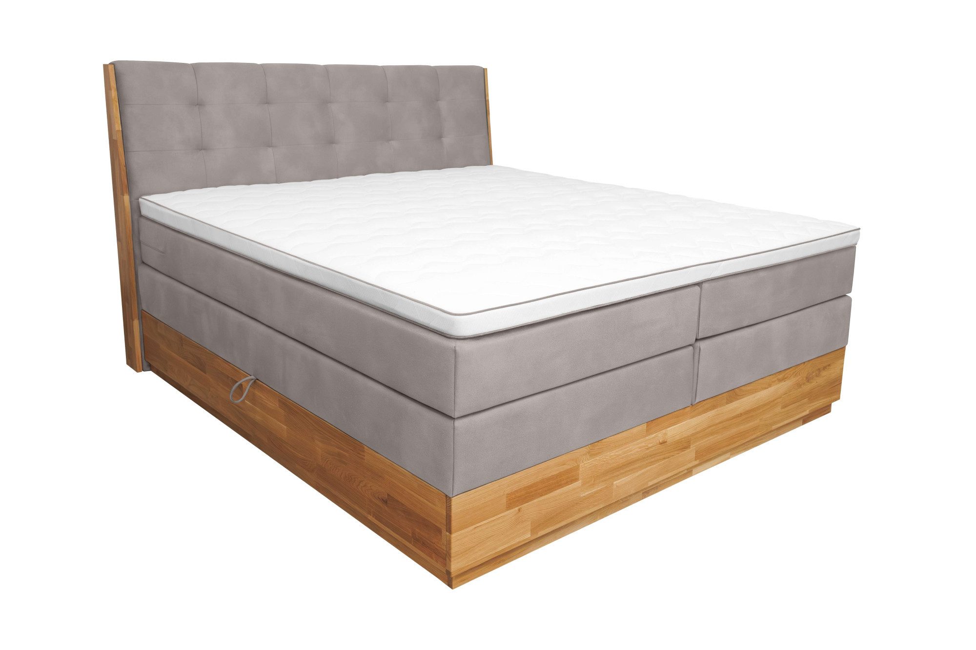 OTTO home Boxspringbett Alleea, Doppelbett, Polsterbett, Federkernbett, Komforbett, 160/180 cm, inkl. Topper, zwei Bettkästen, Taschen-Federkernmatratze, Härtegrad 3