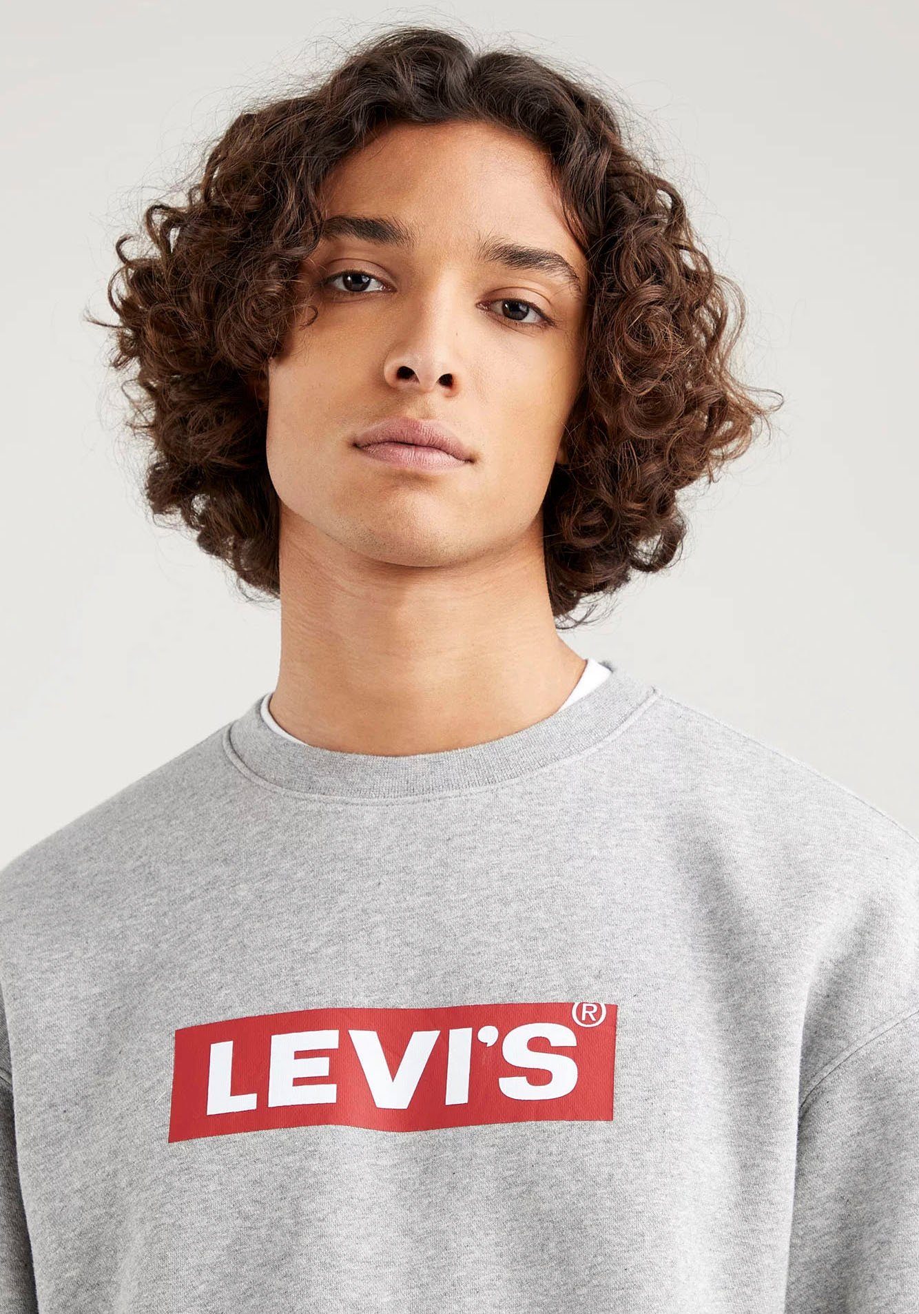 Levi's® Sweatshirt T3 RELAXED mit Logo-Print grau meliert CREW GRAPHIC