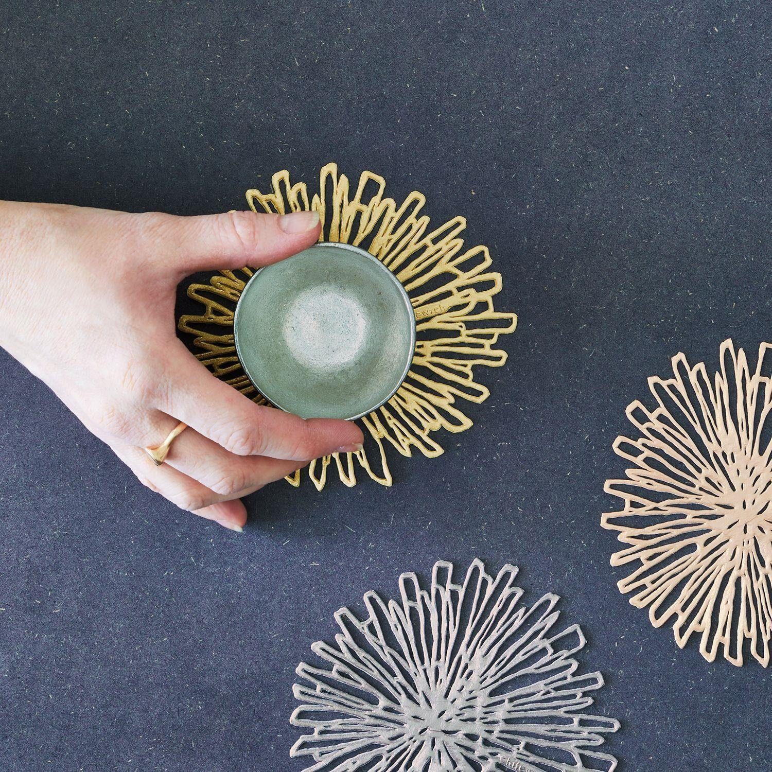 Chilewich Glasuntersetzer Bloom Gilded, 6-tlg.
