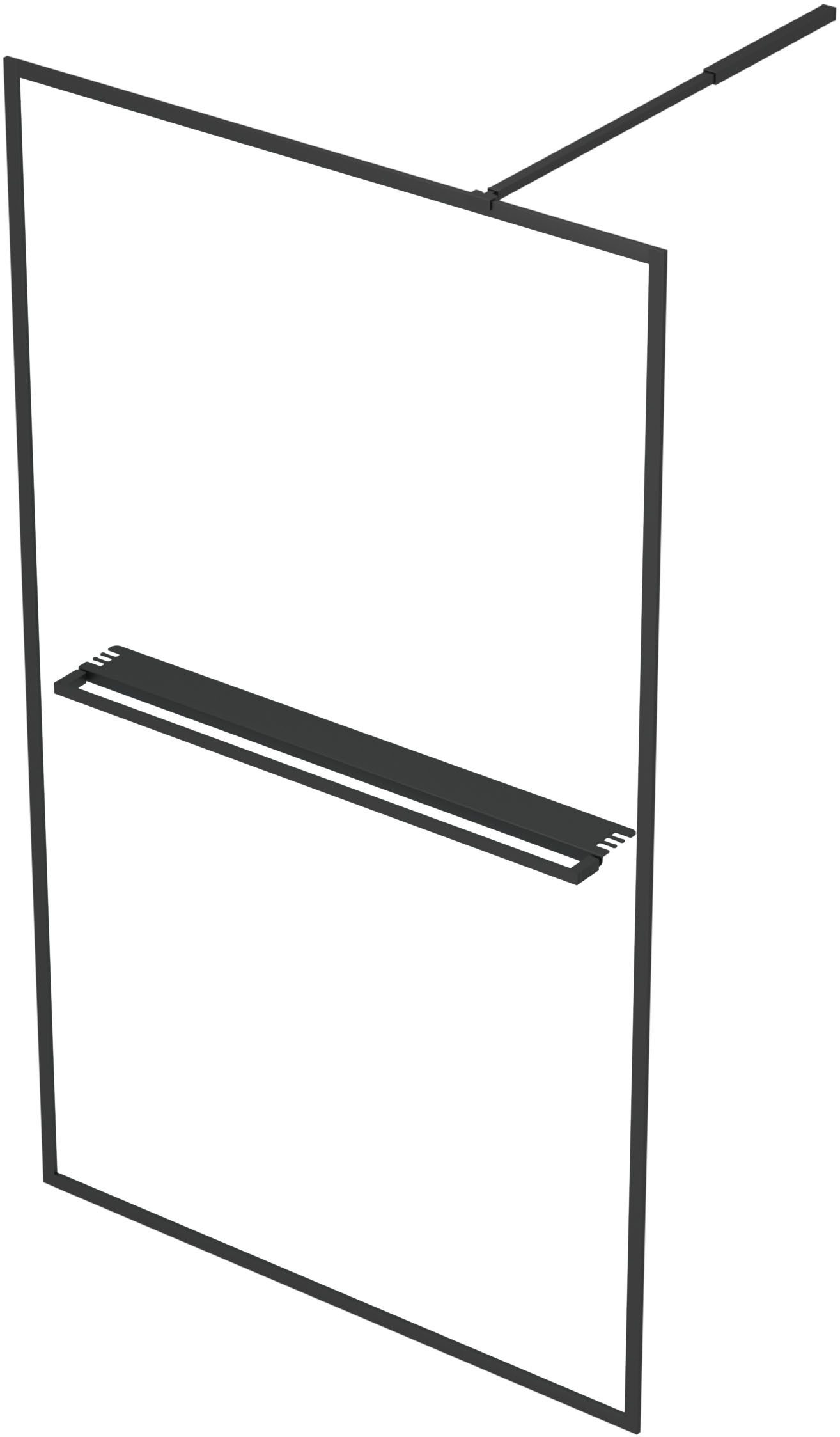 Marwell Walk-in-Dusche Black Frame Shelf, Einscheibensicherheitsglas, günstig online kaufen