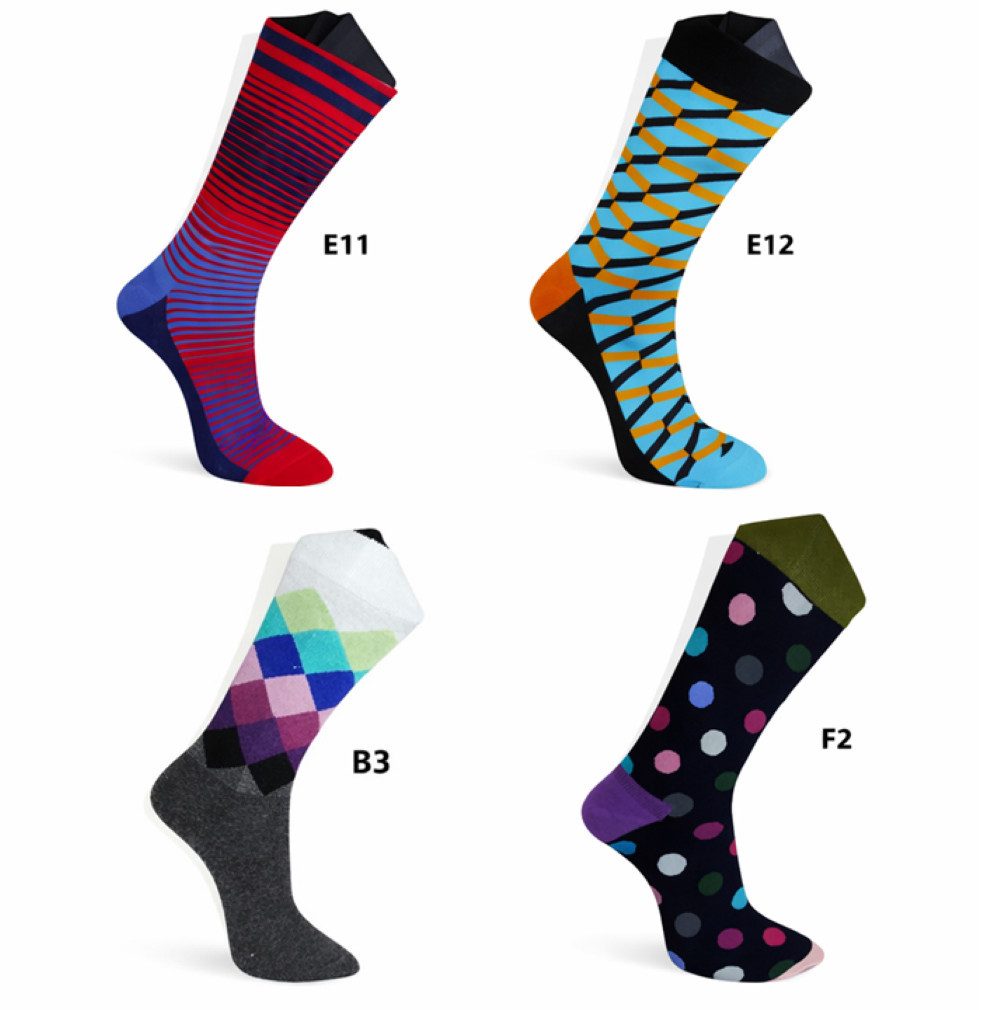 Freizeitsocken Herren Socken bunt gemustert – 4er Pack Design Socken Baumwolle