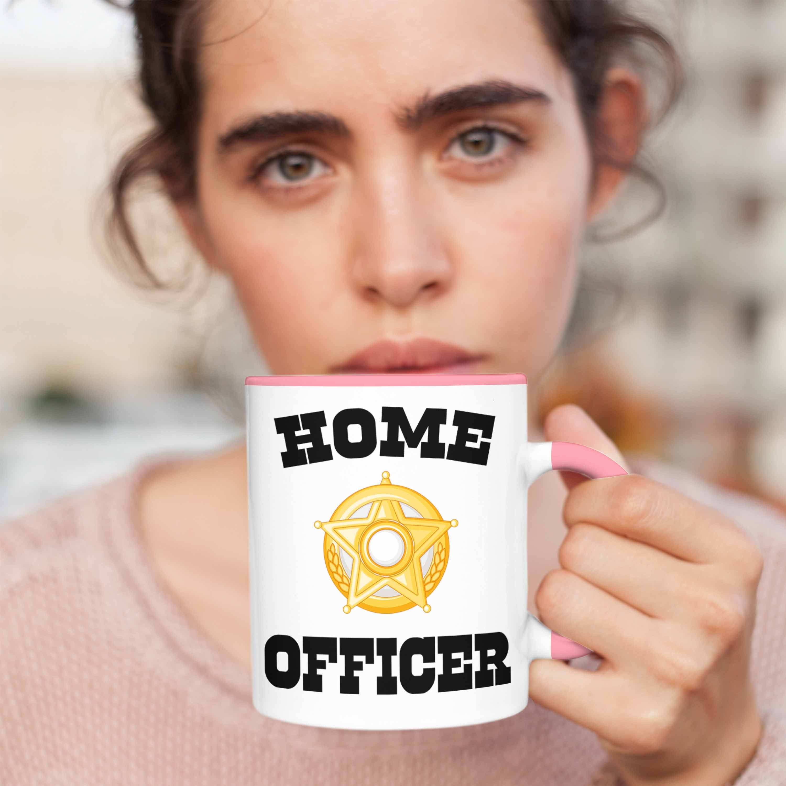 Lustig Tasse Officer Home Frauen Kaffeetasse - Trendation Geschenke Tasse Zubehör Trendation Office Rosa Männer Homeoffice Geschenk Gadget Home