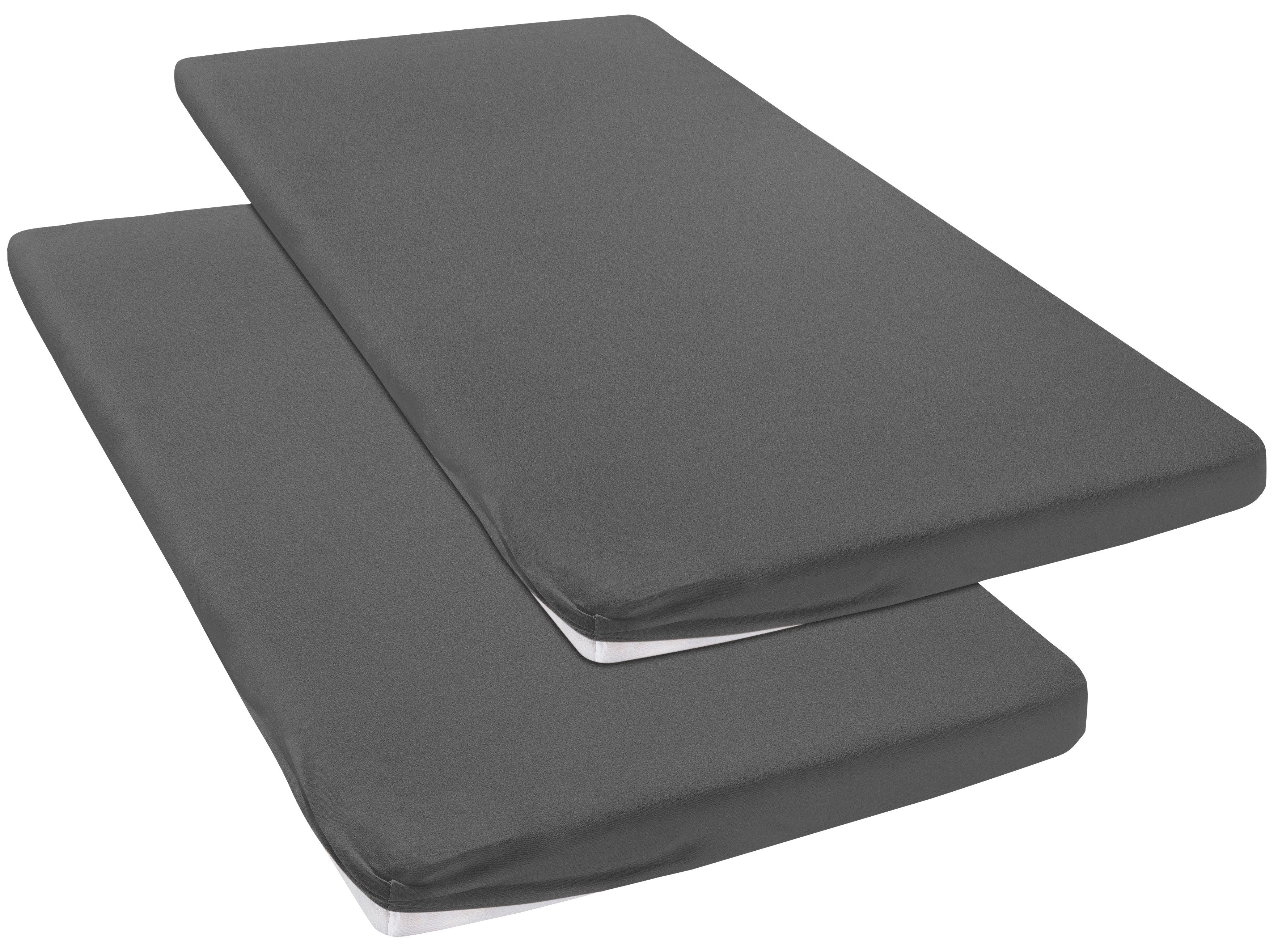 OTTO home Spannbettlaken Physalis Topper COMFORT, Jersey, Gummizug: rundum, (2 Stück), Baumwolle, Matratzen bis 10 cm Höhe, Bettlaken, Spannbetttuch, Laken