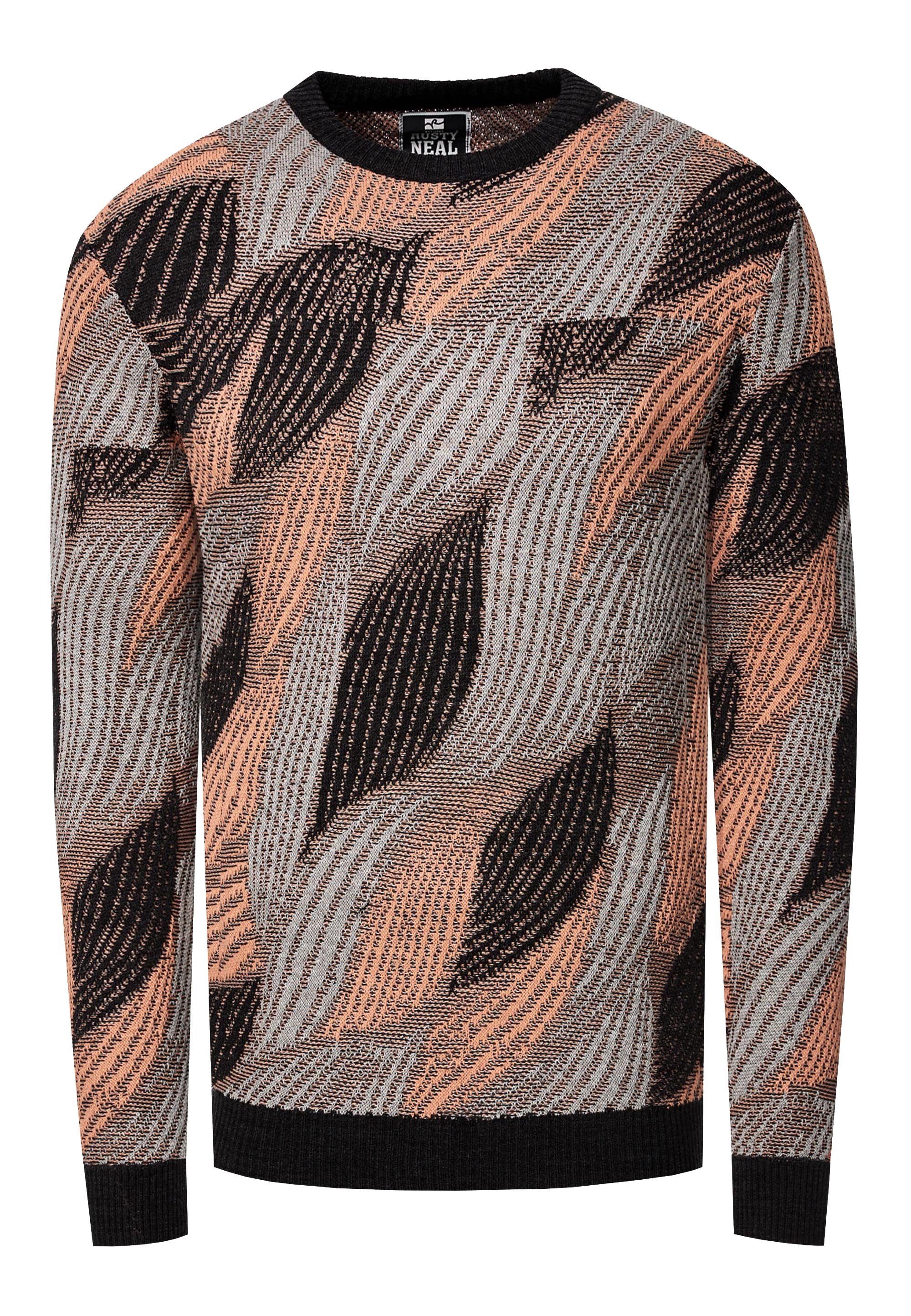 Rusty Neal Strickpullover im angesagten Wellen-Design