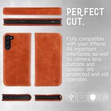 Nalia Flip Case Samsung Galaxy S23 Plus, Echt Leder Flip Case Hülle / Magnetverschluss / Premium Leather Case