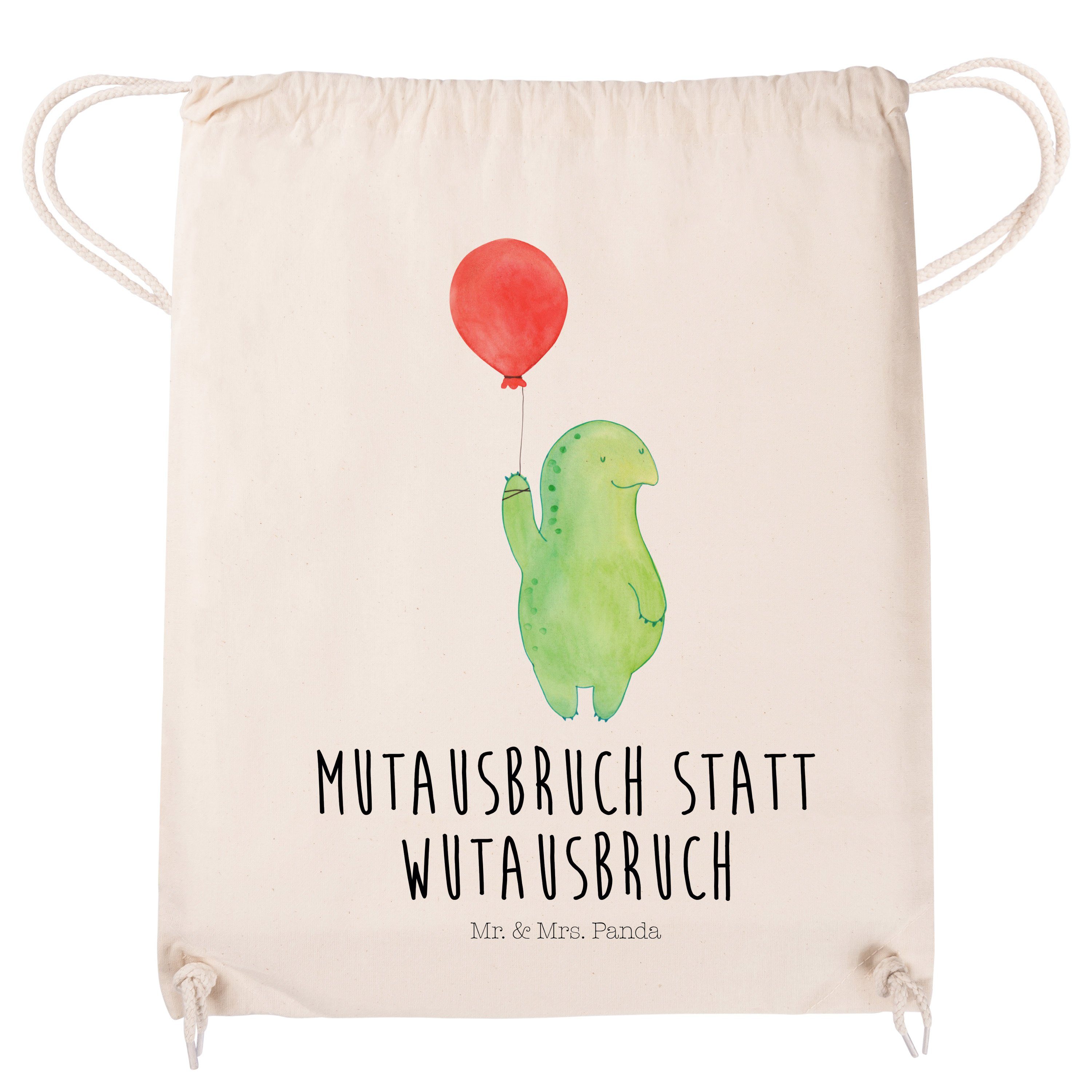 Luftballon Sporttasche, Mr. Sporttasche Panda Transparent - (1-tlg) & Mrs. - Geschenk, Schildkröte glückli