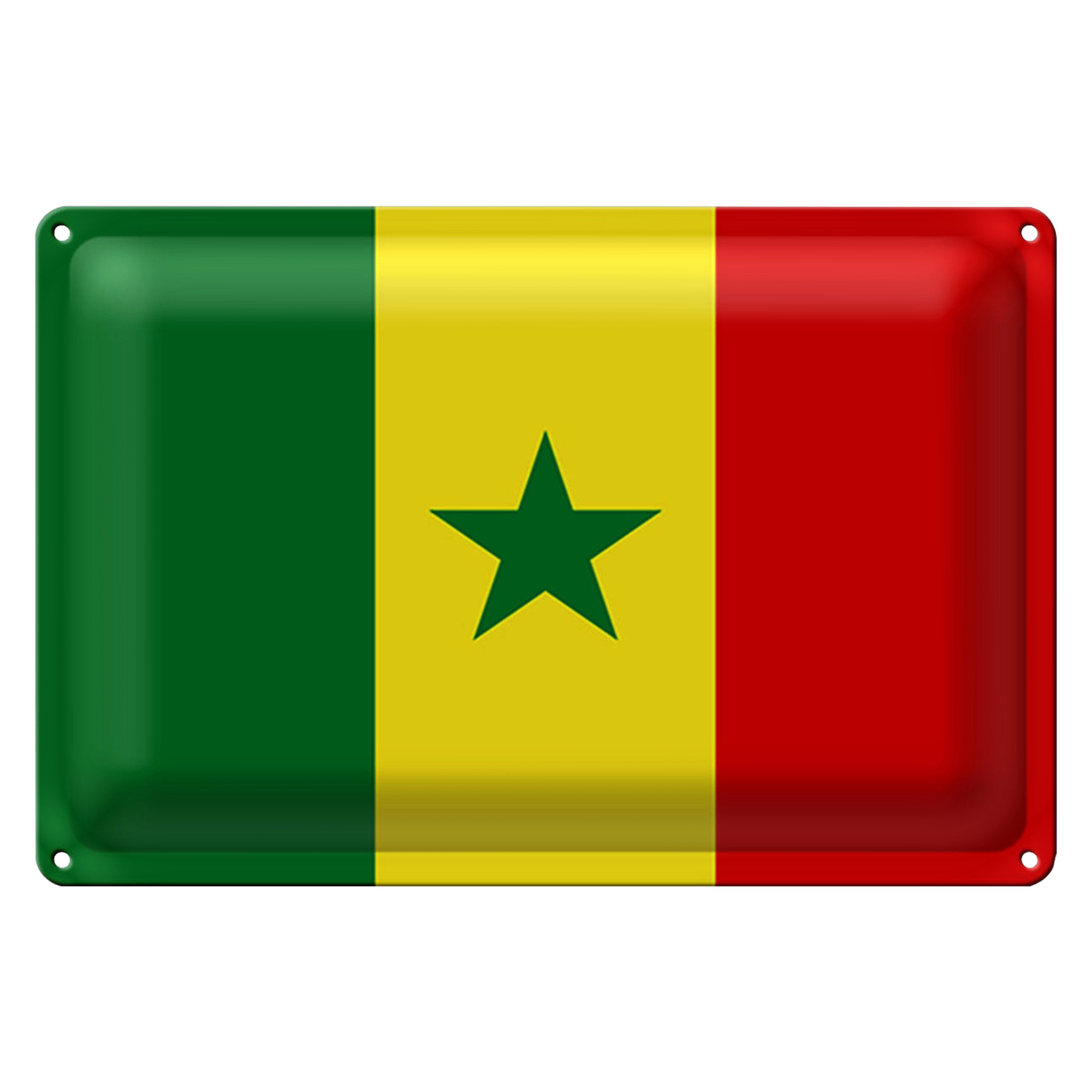 Roomando Metallschild Flagge Senegal 18x12cm Flag of Senegal