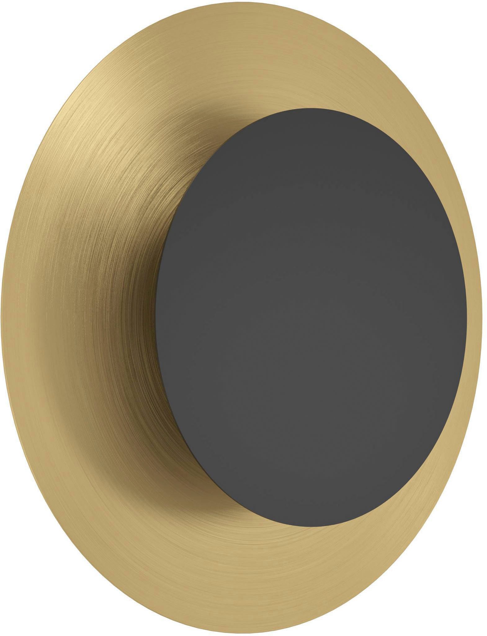 EGLO Wandleuchte Tocina Wandlampe, Wandbeleuchtung mit indirekter Beleuchtung, elegant, LED fest integriert, Warmweiß, Wand-/Deckenleuchte - Ø24 x AL6 cm - schwarz, messing-gebürstet