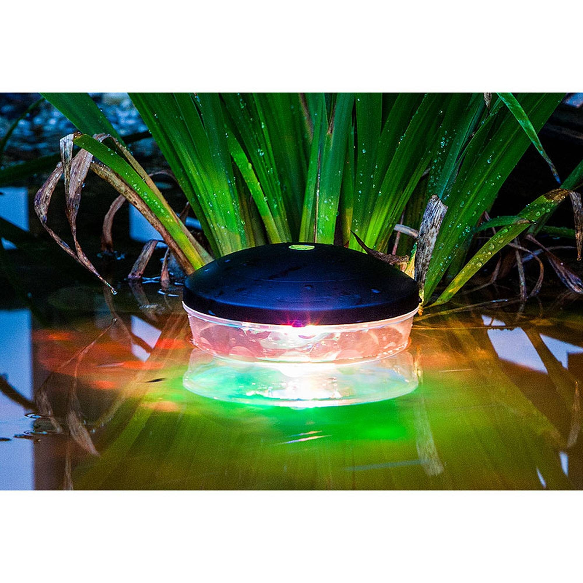 Heissner LED Teichleuchte Schwimmende Unterwasserlichtshow, 4 LED's RGB