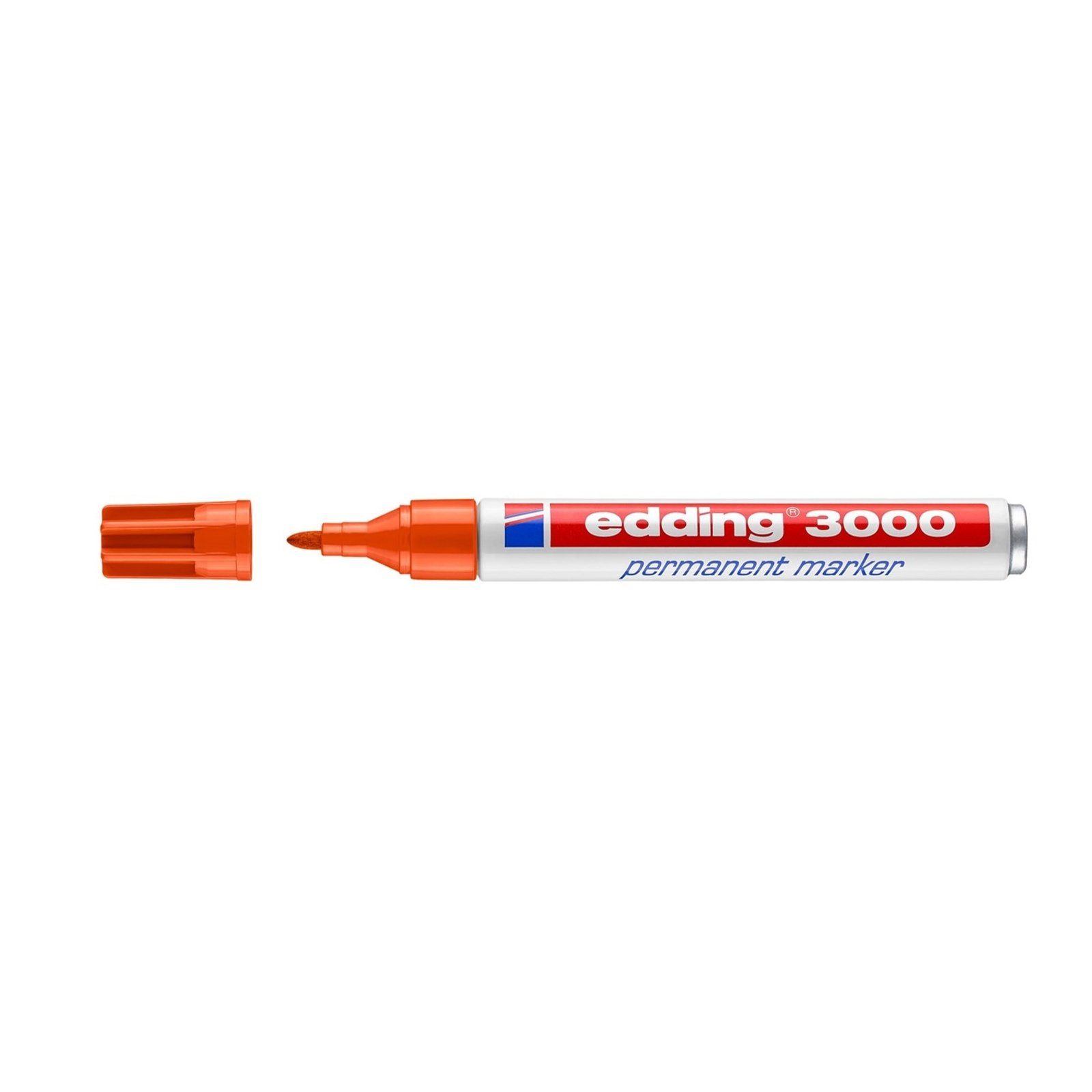 edding Permanentmarker Permanent-Marker Rundspitze 1,5-3 mm edding 3000, (Stück, 1-tlg), Filzstift Faserstift Orange