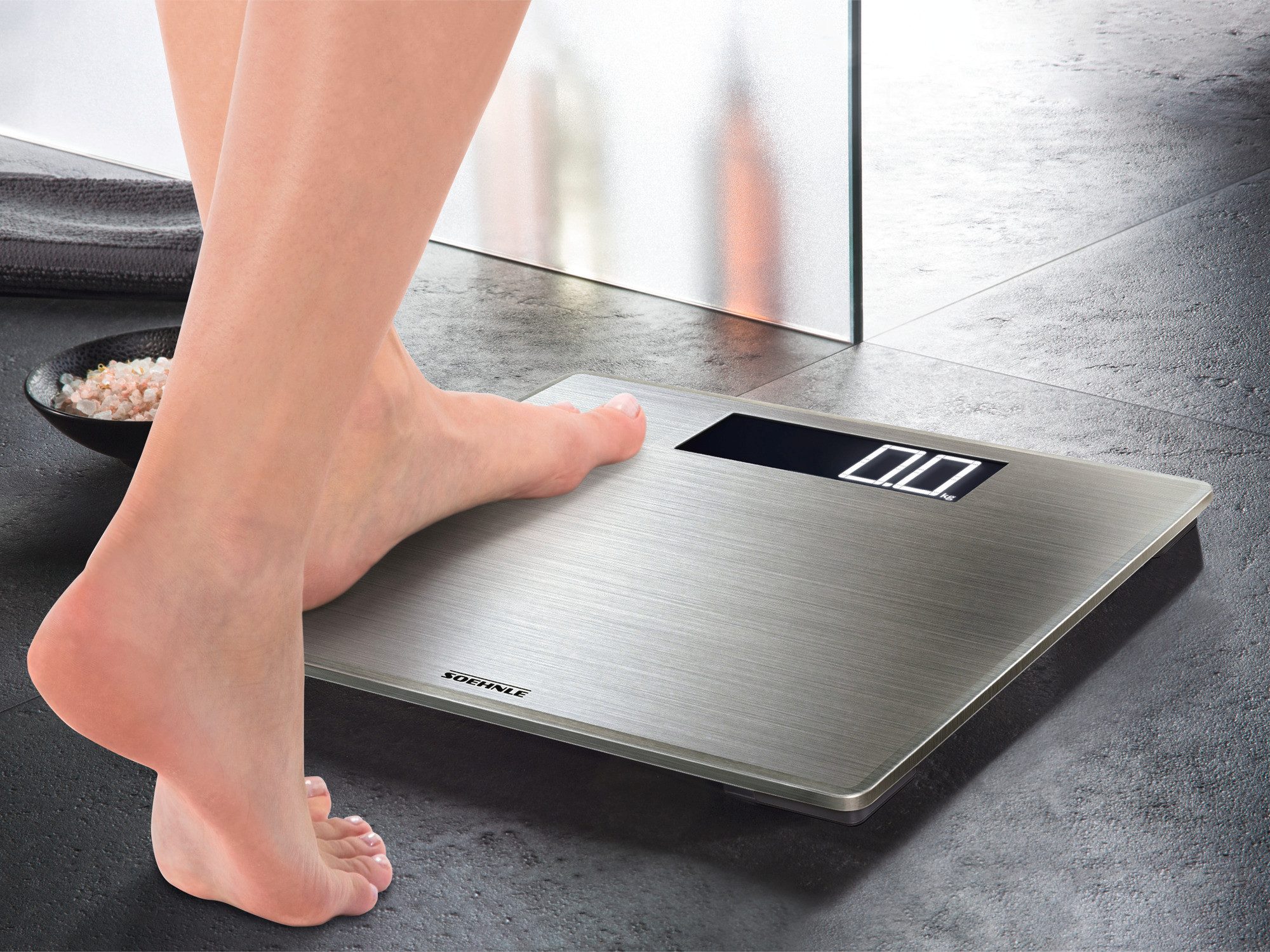 Soehnle Personenwaage Style Sense Safe 300, 1-tlg., LCD-Anzeige, flaches Design, bis 180kg, extragroße Trittfläche
