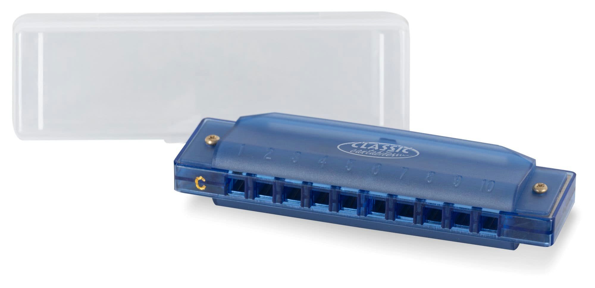 Classic Cantabile Mundharmonika FunKids Blues Harmonica ideal für Kinder, C-Dur C, diatonisch, inkl. Kunststoff-Etui, 20 Stimmzungen aus Phosphorbronze