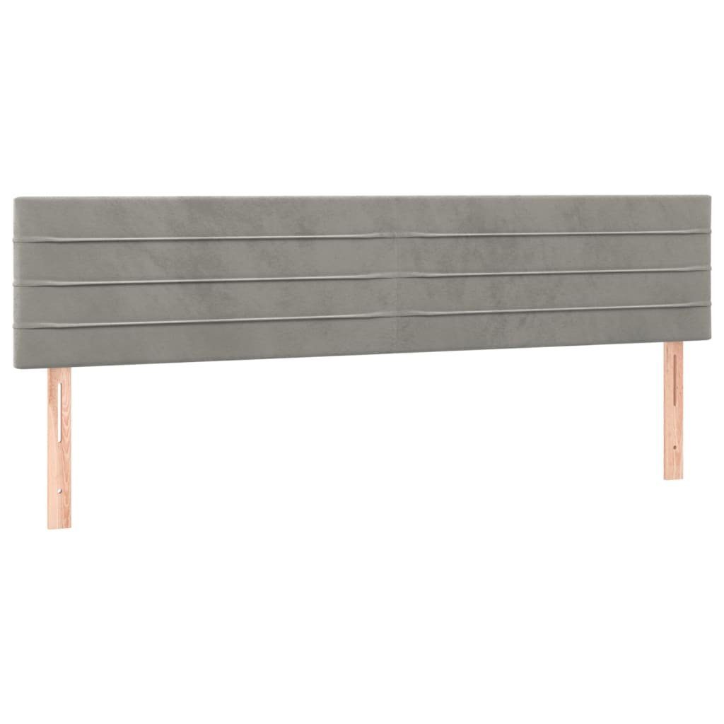 vidaXL Bett Kopfteile Hellgrau 200x5x78/88 cm Samt (1-tlg)