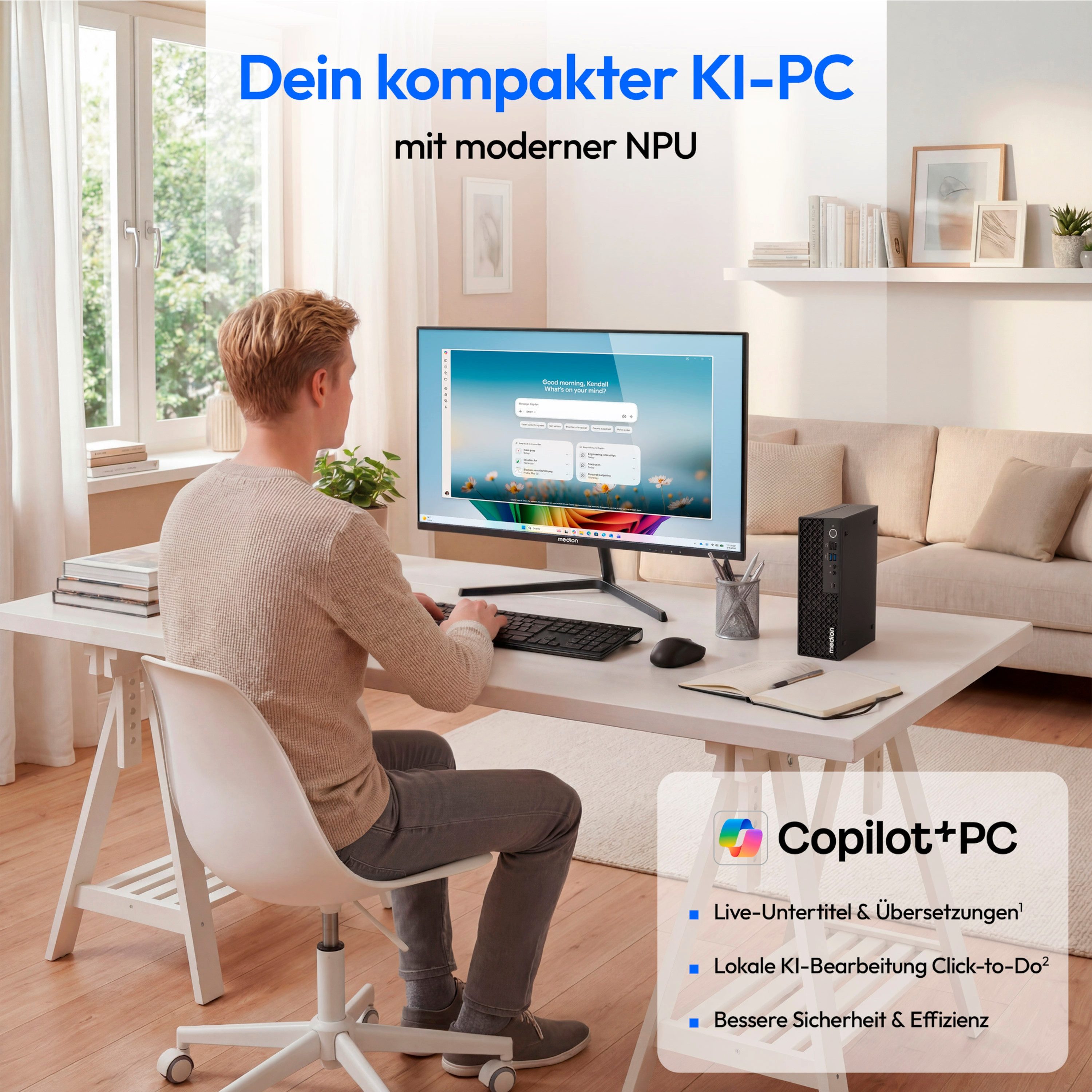 Medion® Mini PC MEDION Picoworx T80 III, Copilot+ PC (MD340020) Mini-PC (Intel Core Ultra 5, Intel Arc 130V, 16 GB RAM, 512 GB SSD, PICOWORX_T80III)