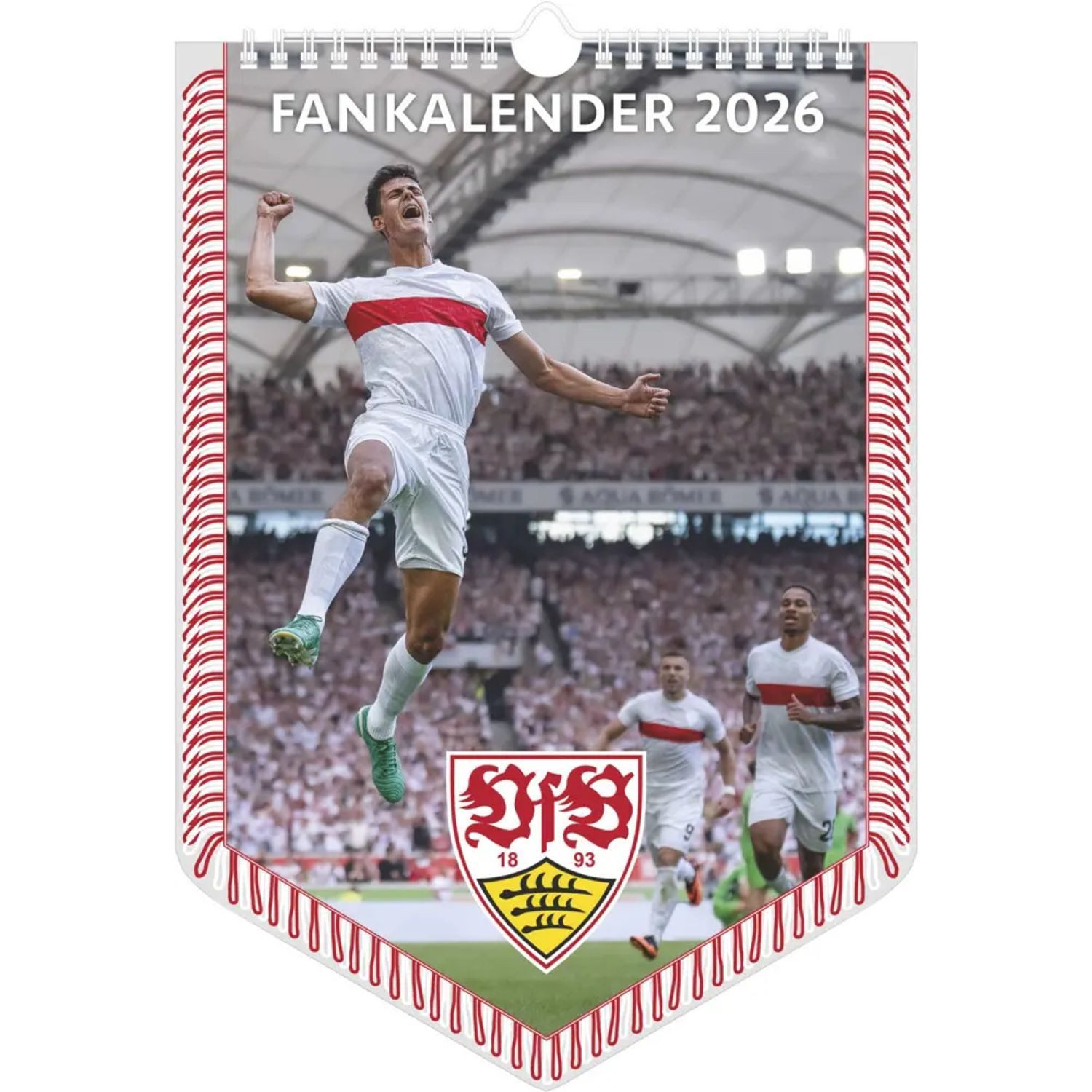NEUMANN Wandkalender N Neumann - VfB Stuttgart 2026 - Bannerkalender A3 (30x42 cm) mit...