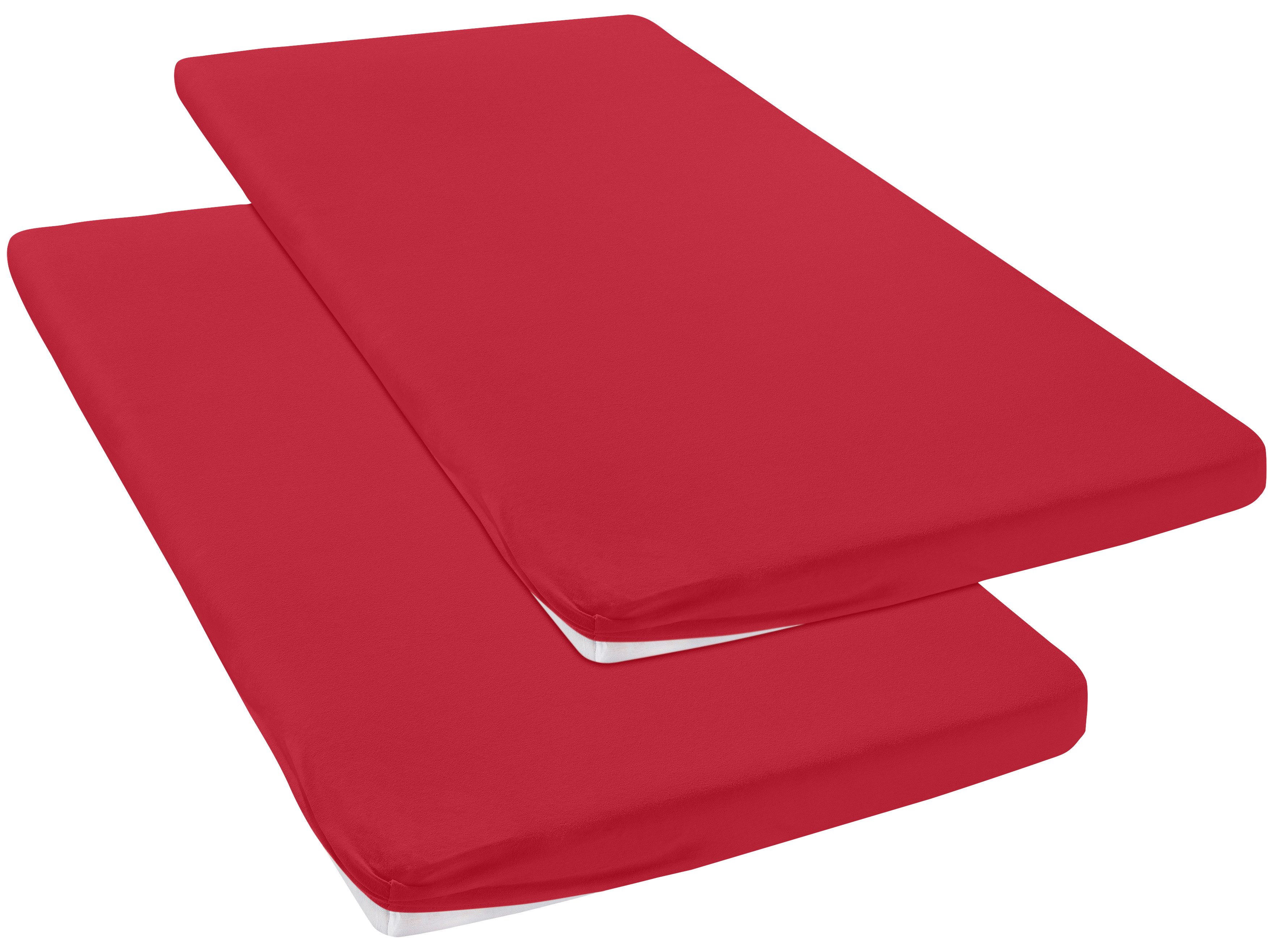 OTTO home Spannbettlaken Topper Basic, in Gr. 90x200, 140x200 oder 180x200 cm, Microfaser-Jersey, Gummizug: rundum, (2 Stück), Baumwolle, Matratzen bis 8 cm Höhe, Bettlaken, Spannbetttuch, Laken