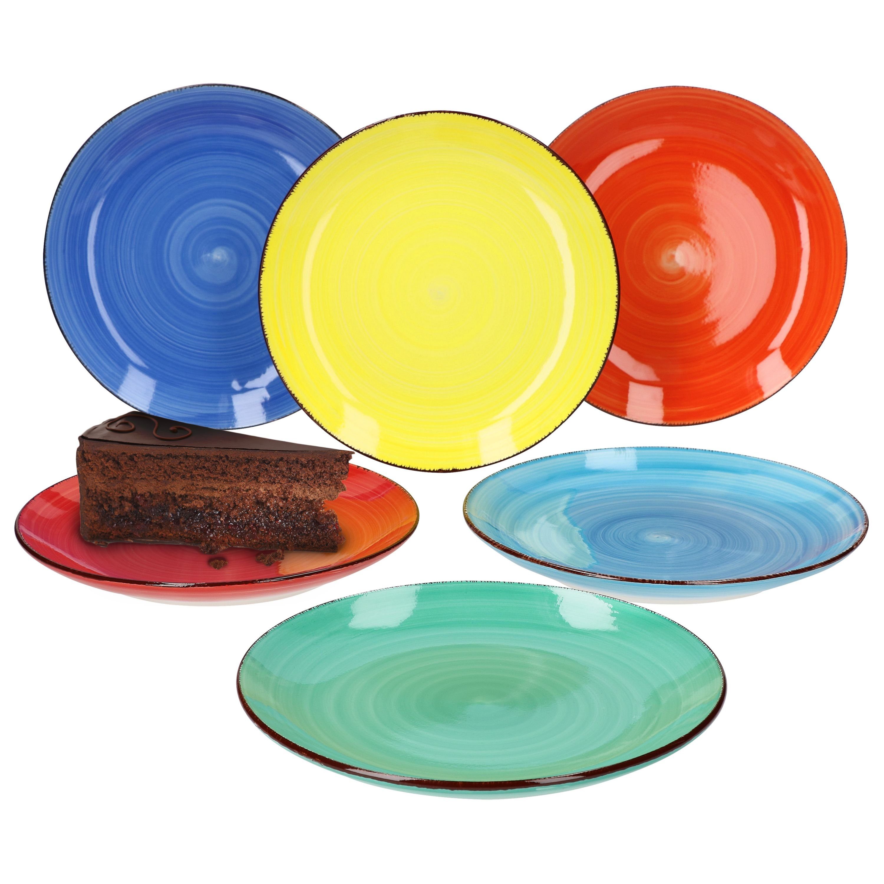 Frühstücksteller 6er Colour Power Capri Frühstücksteller Dessertteller Retro-Stil