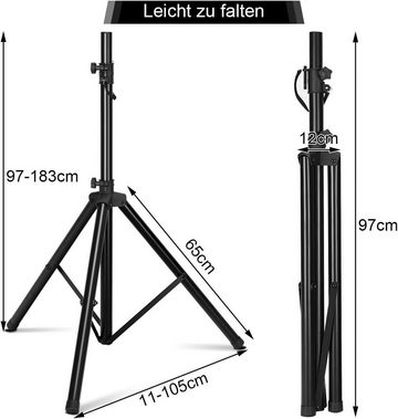 KOMFOTTEU Boxenständer Lautsprecherständer, (schwarz 97-183 cm)