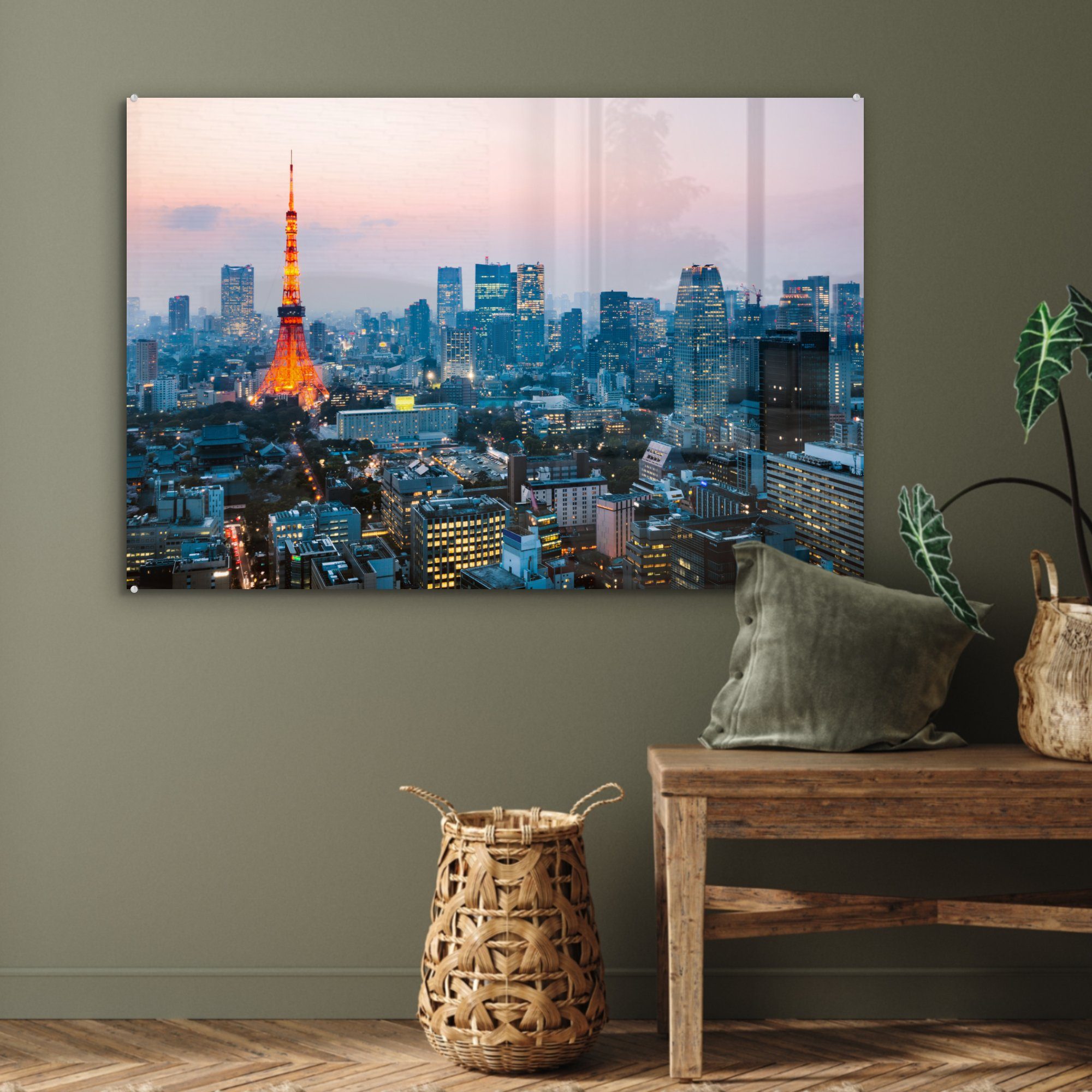 Tokio, Skyline MuchoWow St), (1 Wohnzimmer & von Schlafzimmer Acrylglasbilder Acrylglasbild