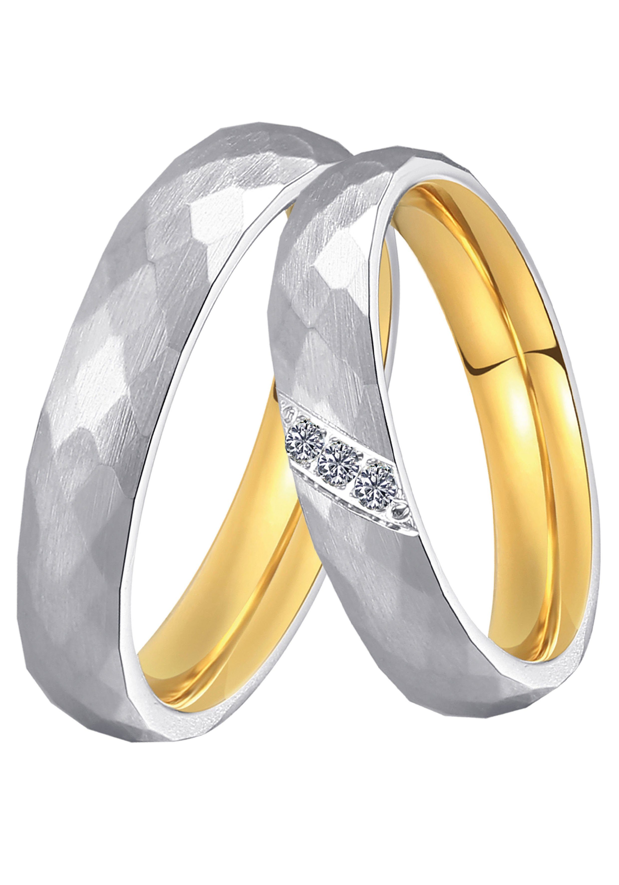 DOOSTI Trauring Schmuck Geschenk Edelstahl Trauring Ehering Partnerring LIEBE, mit o. ohne Zirkonia