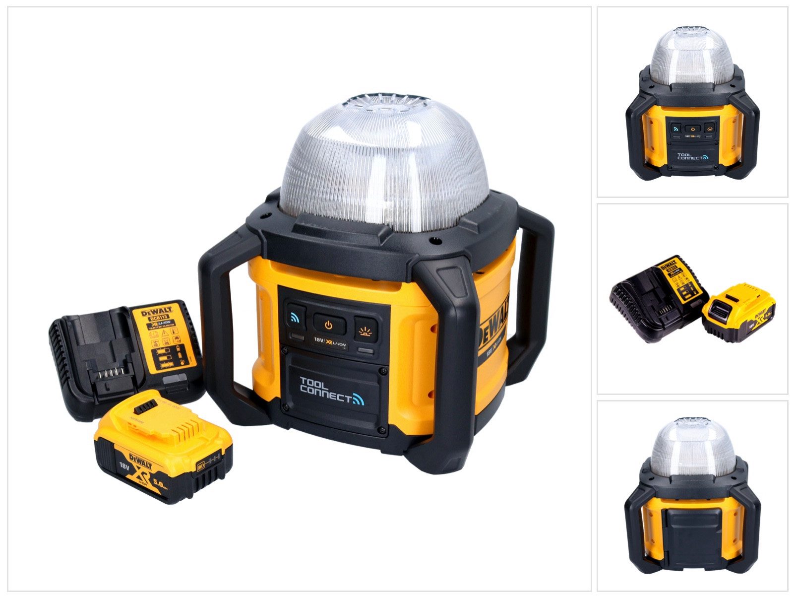 DeWalt Baustrahler DCL 074 P1 Akku Baustellenstrahler Strahler 18 V 5000 lm 4000 Kelvin