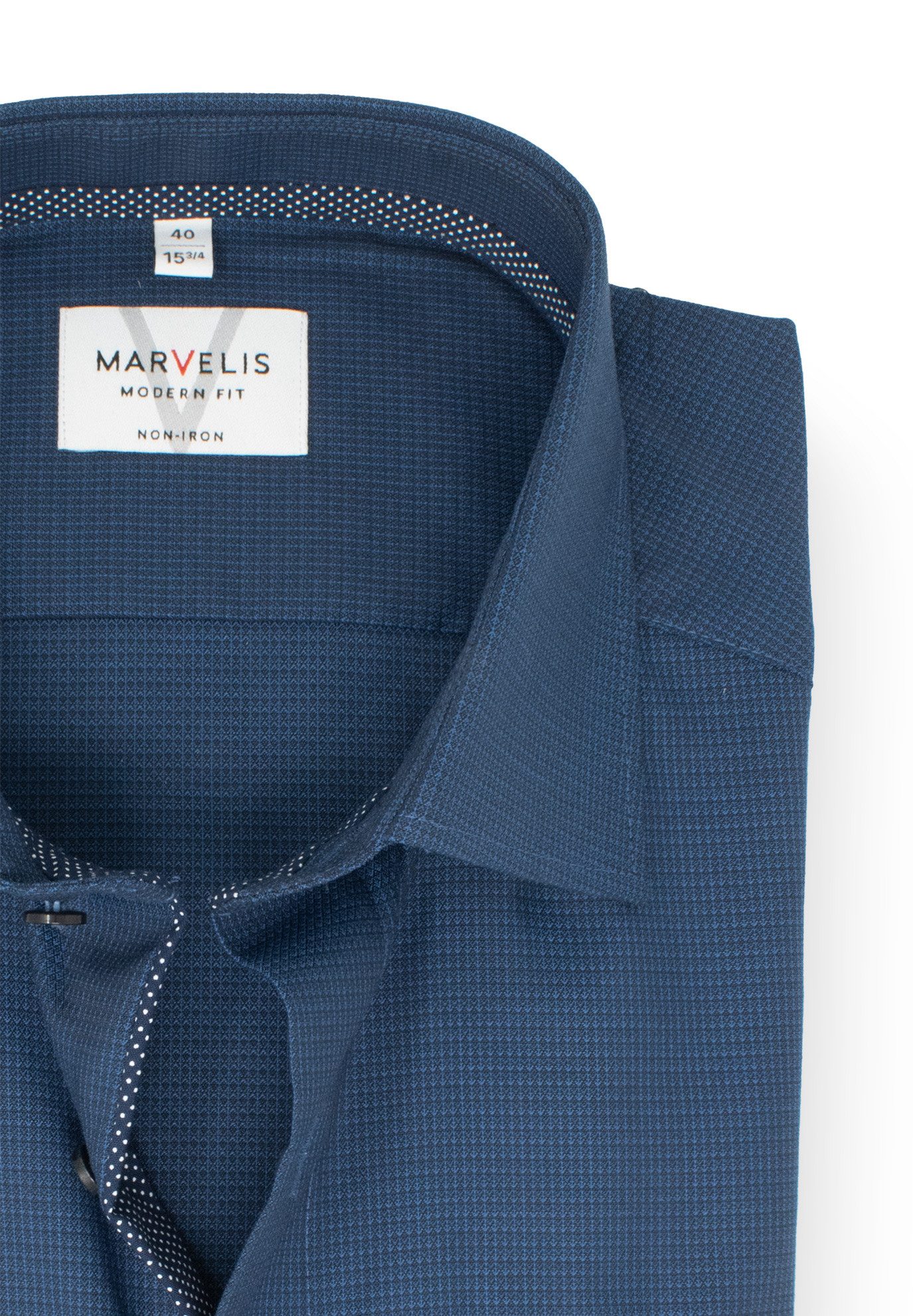 MARVELIS Businesshemd Modern Fit normale, leicht taillierte Schnittführung