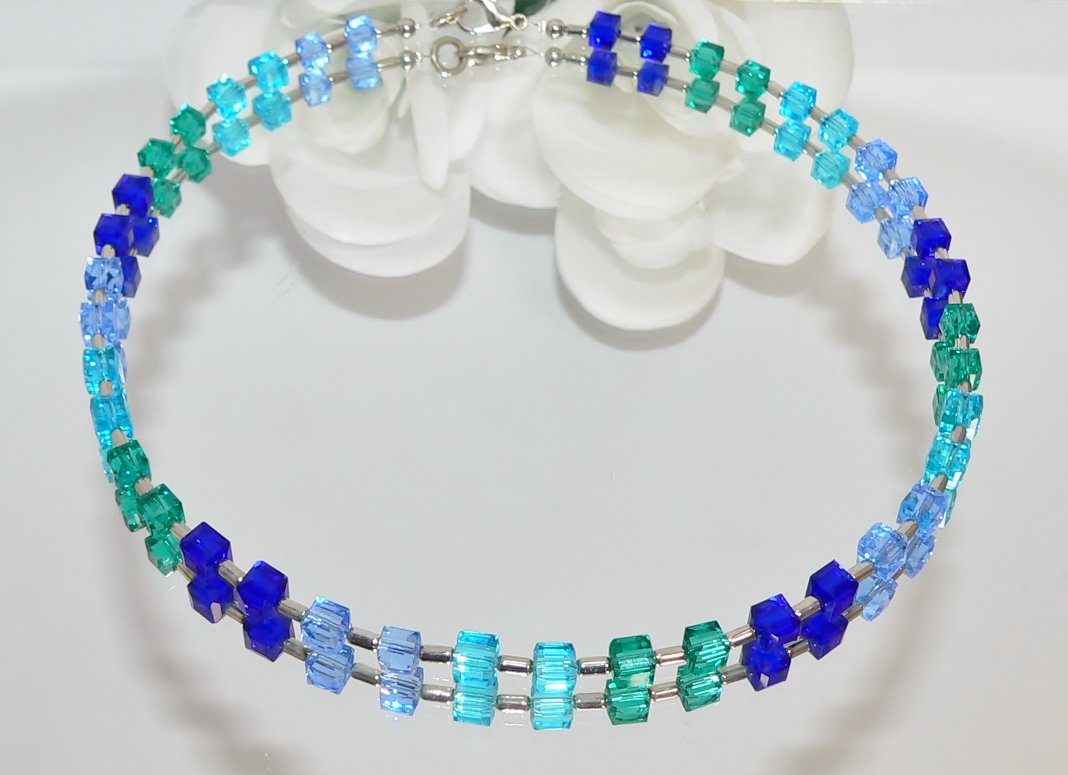 traumschmuck Perlenkette 095f Halskette Collier Würfelkette günstig online kaufen