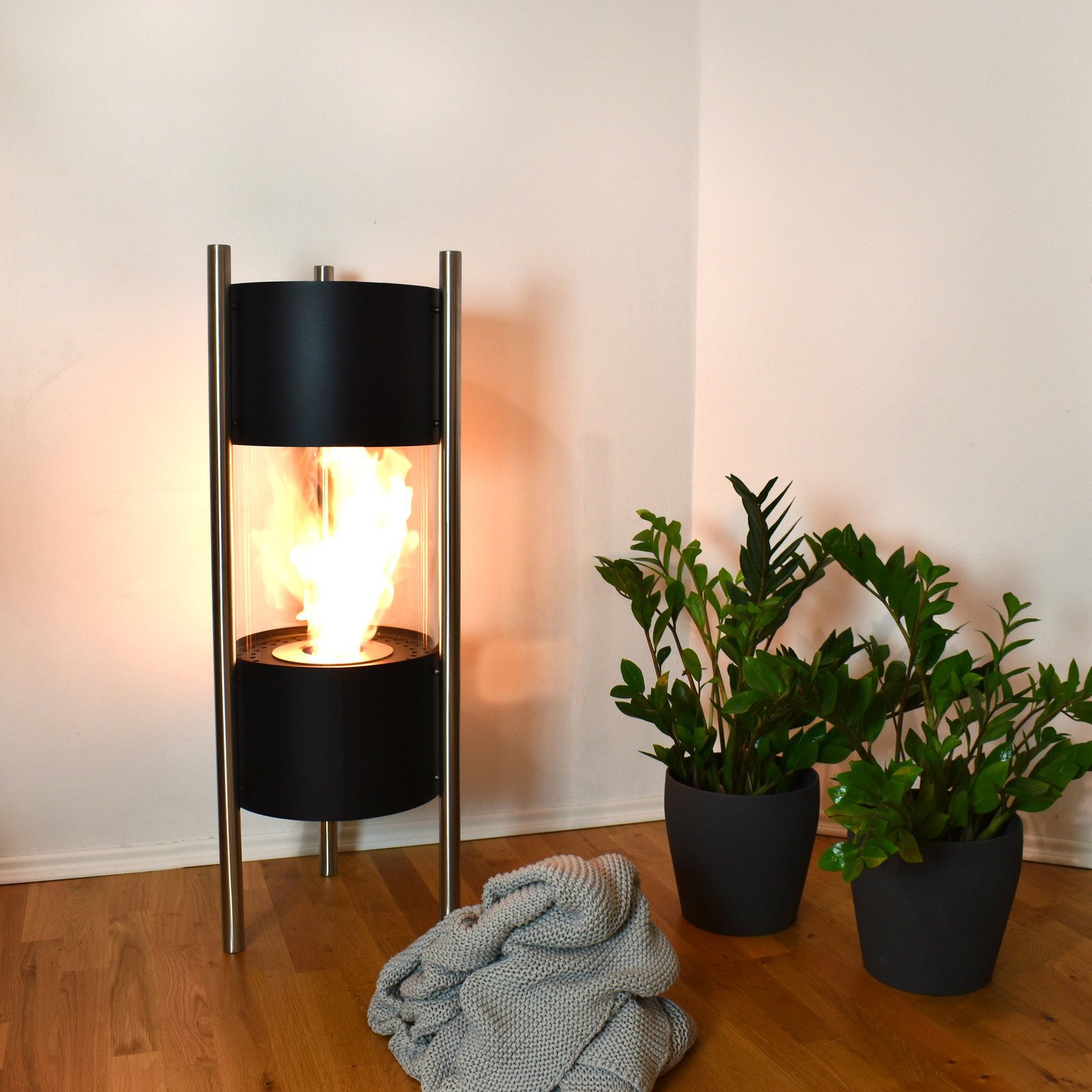 GLOW FIRE Echtfeuer-Dekokamin Ethanolkamin Glow Fire Visby Ofen, mit Heizleistung und Bio-Ethanol Sicherheitsbrenner