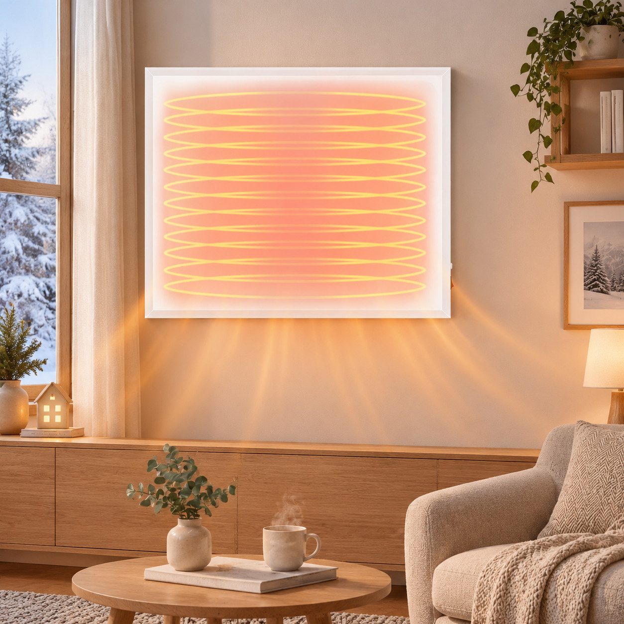 Nettlife Infrarotheizung Energiesparend 170/290/350W mit Überhitzungsschutz, 60.3x50.3x1.4cm,Energiesparend Wandheizung mit …