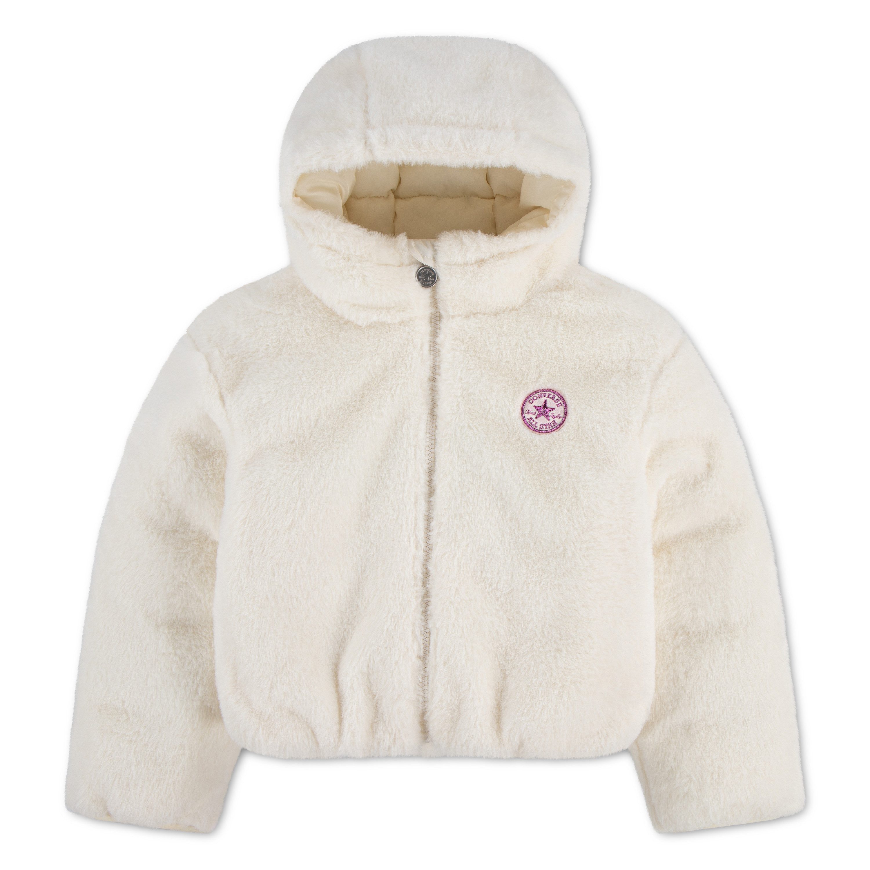 Converse Steppjacke CNVG HOODED FAUX FUR JKT mit strukturierter Steppung, aus Polyester, in den Größen S bis XL