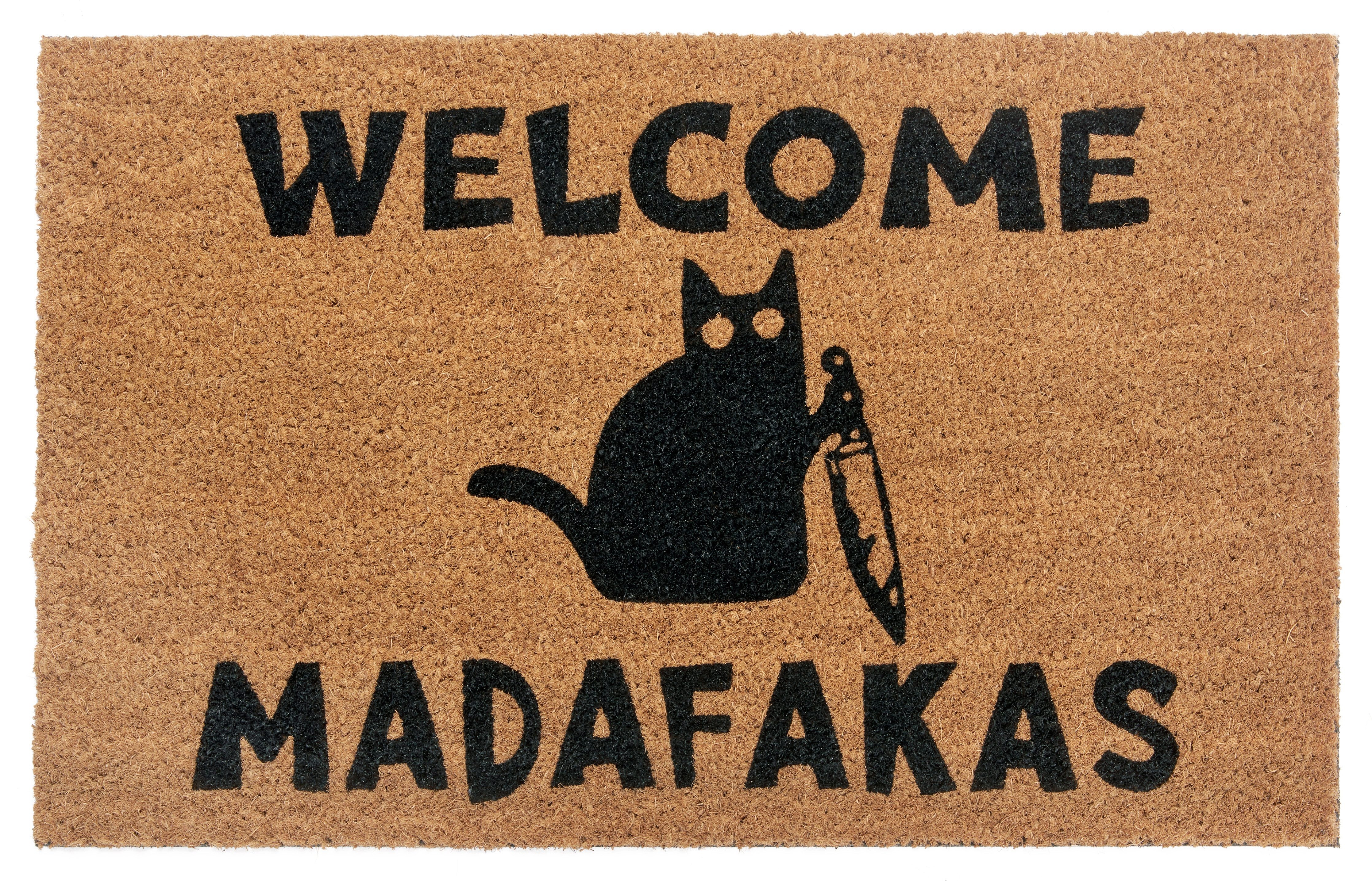 HANSE Home Fußmatte Mix Mats Kokos Welcome Madafakas, Türmatte, rechteckig, Höhe: 15 mm, Kokos, Schmutzfangmatte, Outdoor, Rutschfest, Innen, Kokosmatte, Flur