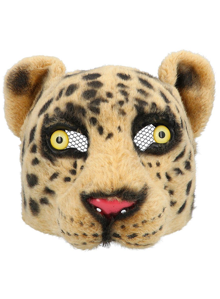 Boland Verkleidungsmaske Leopard Halbmaske aus Plüsch, Bezaubernde Plüschmaske im Stil eines Kuscheltiers