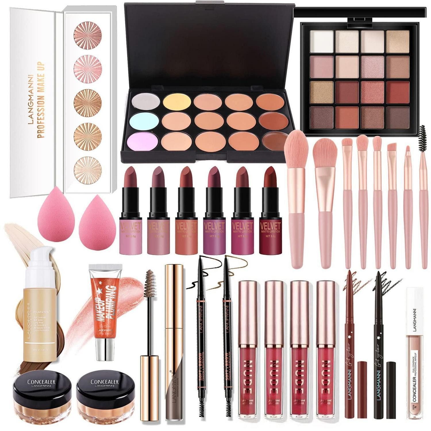 LuxusKollektion Schmink-Set Make-up Set Mädchen & Frauen 33tlg. Mehrfarbig