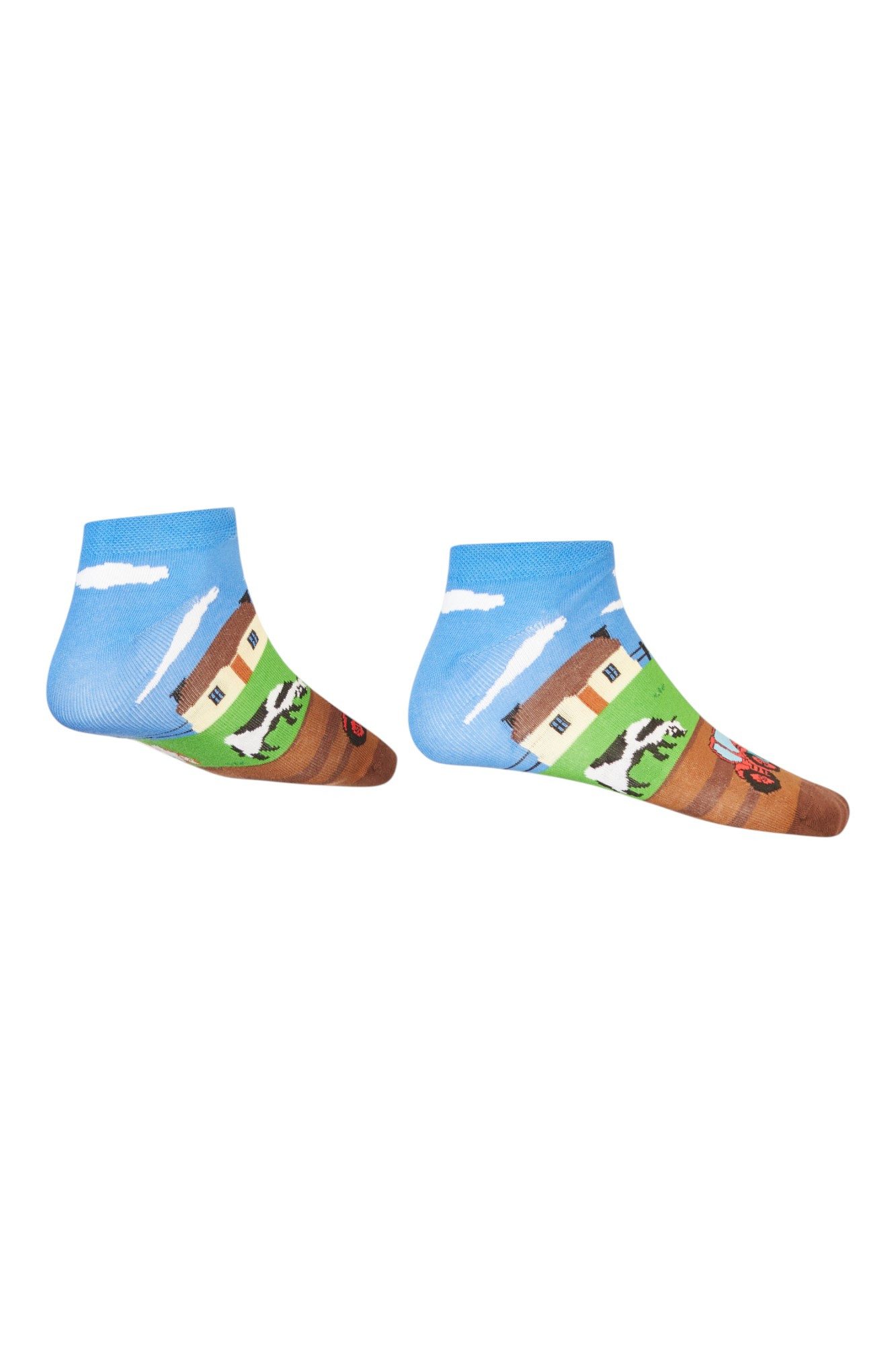 AbgeStrumpft Sneakersocken AbgeStrumpft Traktor Sneaker (1 Paar, 1-Paar, 1 Paar) lustiges Design