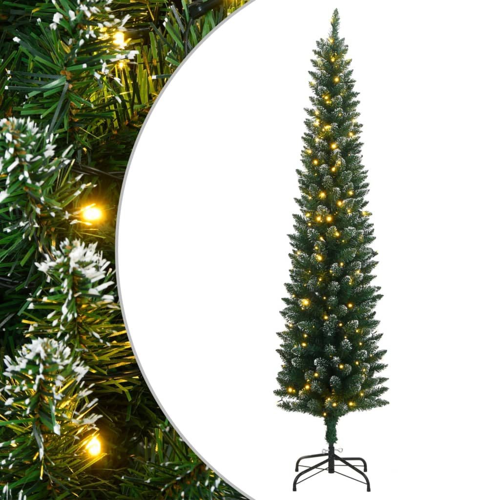 vidaXL LED Baum Künstlicher Weihnachtsbaum Schlank 150 LEDs 150 cm