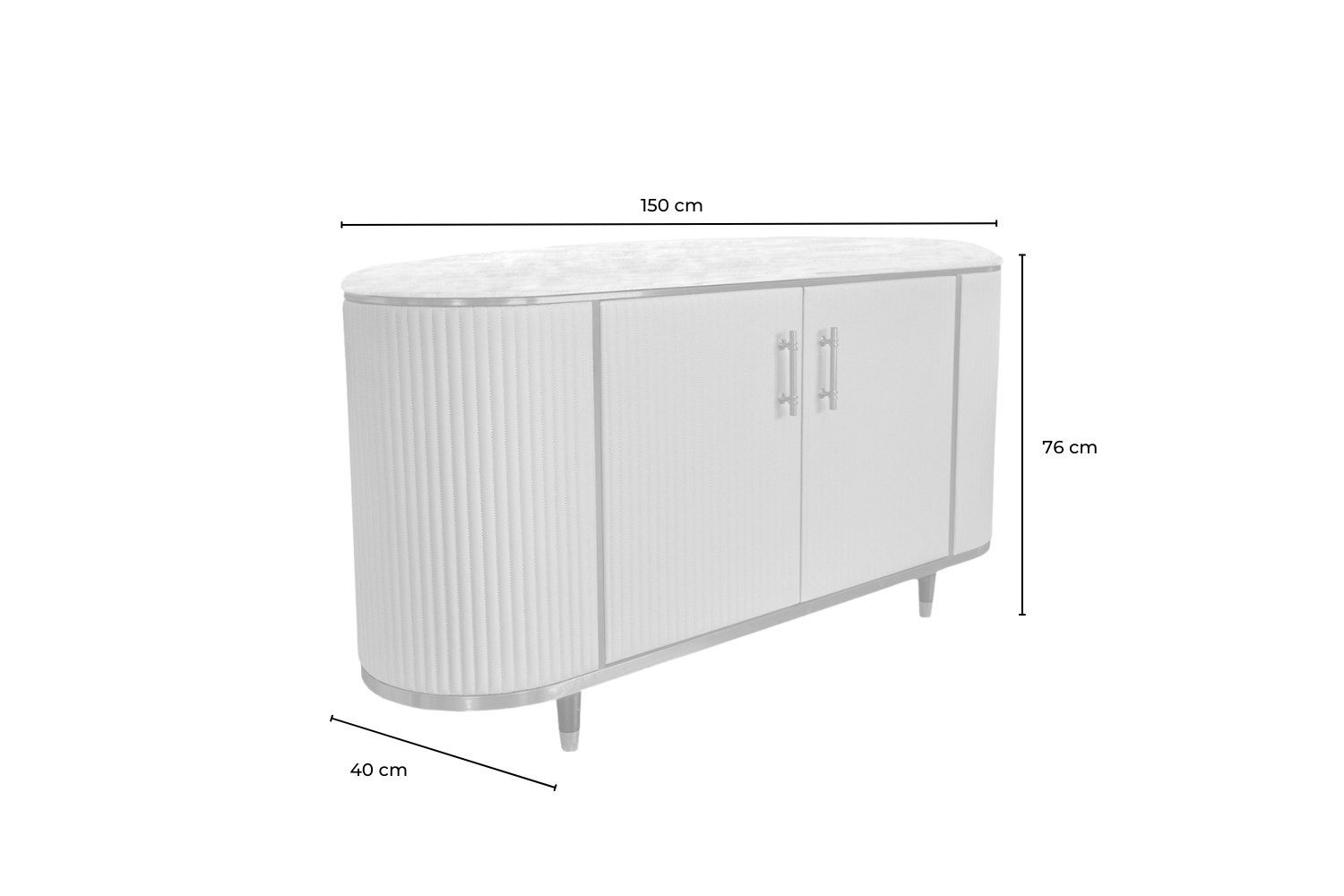 KAWOLA TV-Board MARIA, Marmorplatte Kunstleder verschiedene Farben