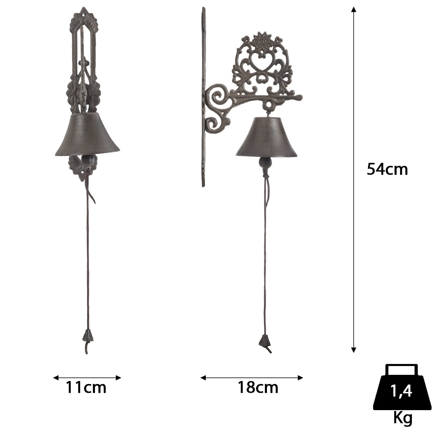 Moritz Hausglocke Herz mit Zierrosette