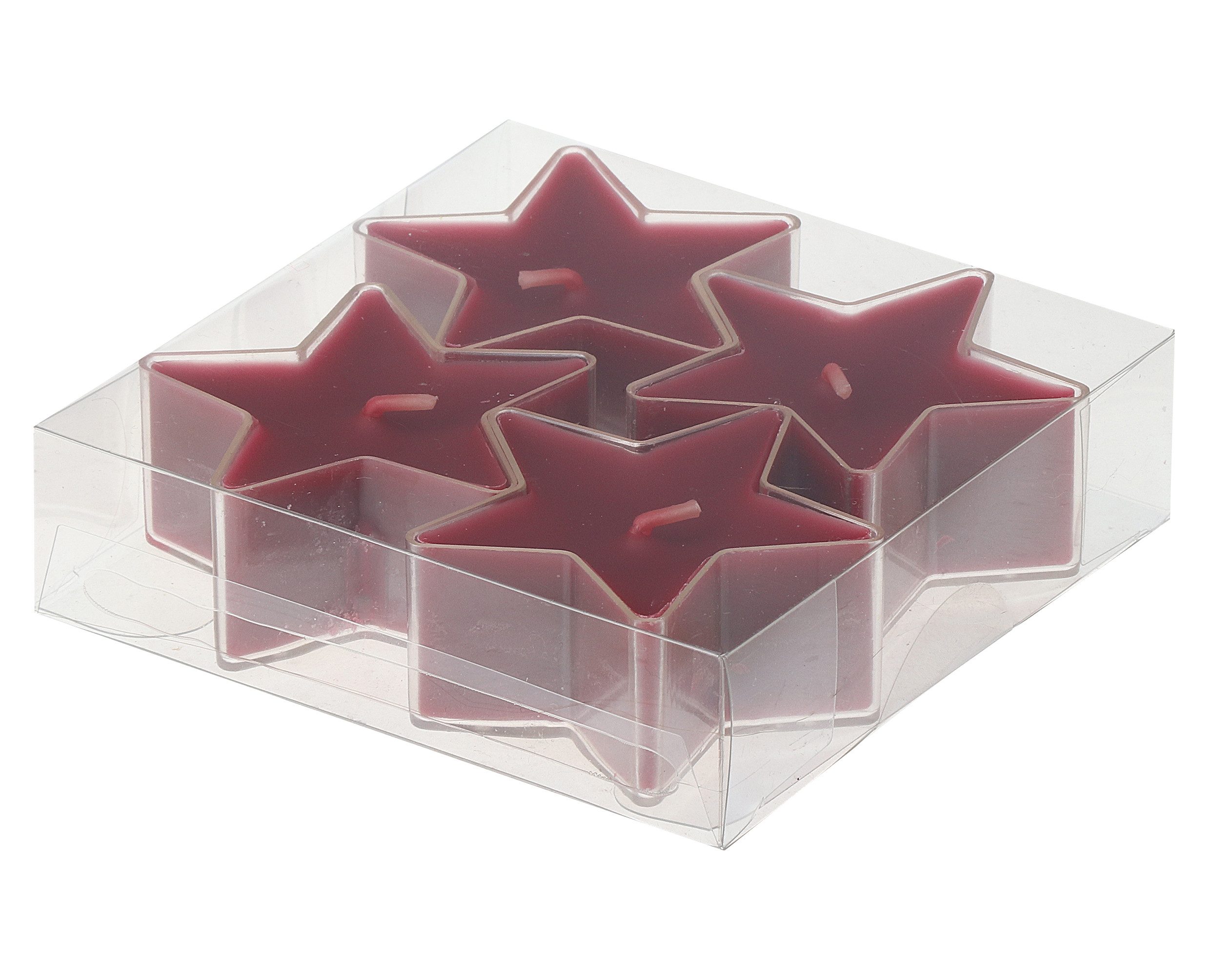 Steinhart Kerzen Teelicht Teelichter "Stern" Altrot 4er-Pack, 5 Stunden günstig online kaufen