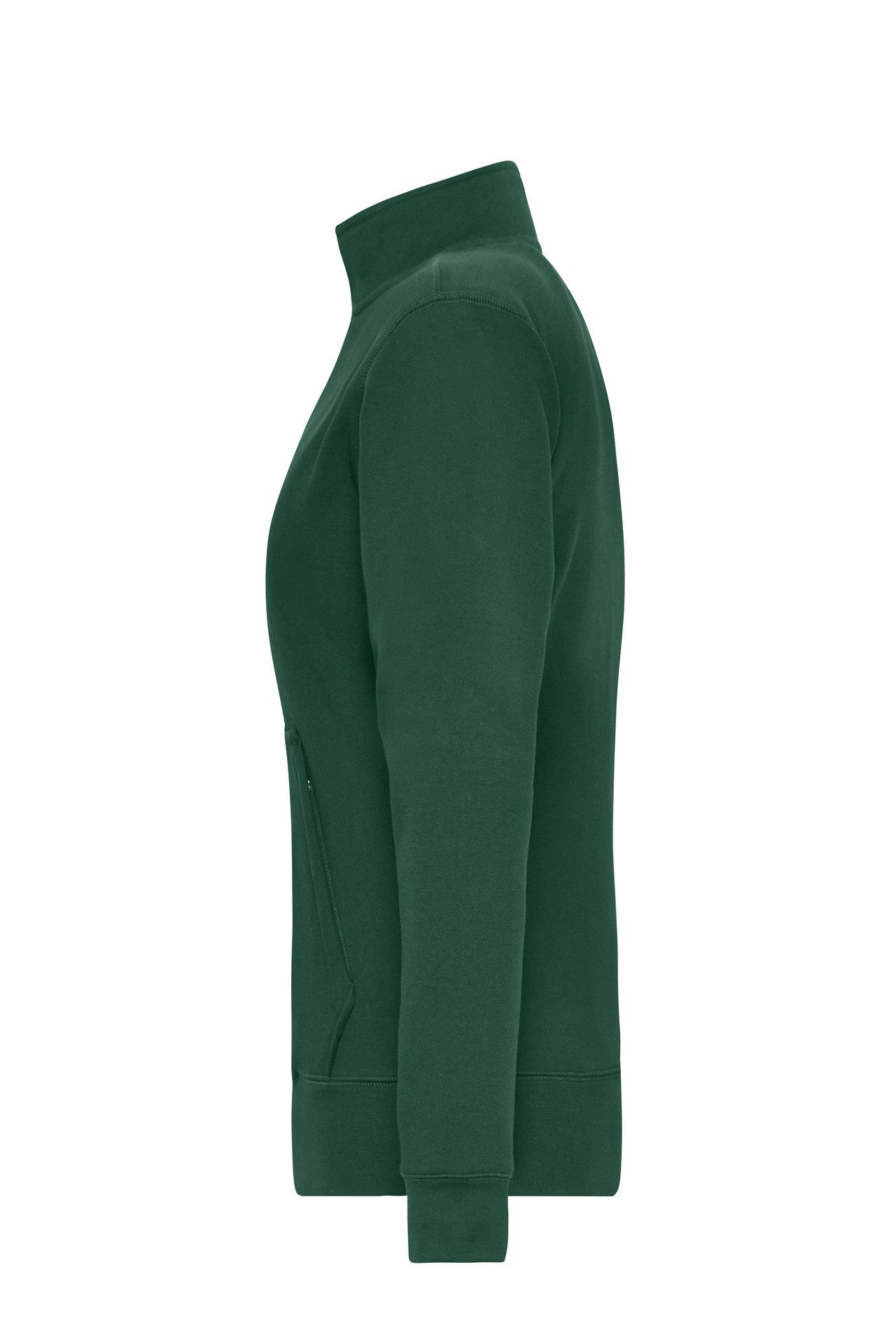 James & Nicholson Sweatjacke Leicht taillierte Damen Doppeljacke im Materialmix JN1809 Innen warmer Fleece, außen angenehmer Baumwoll-Jersey – Bild 3 von 4