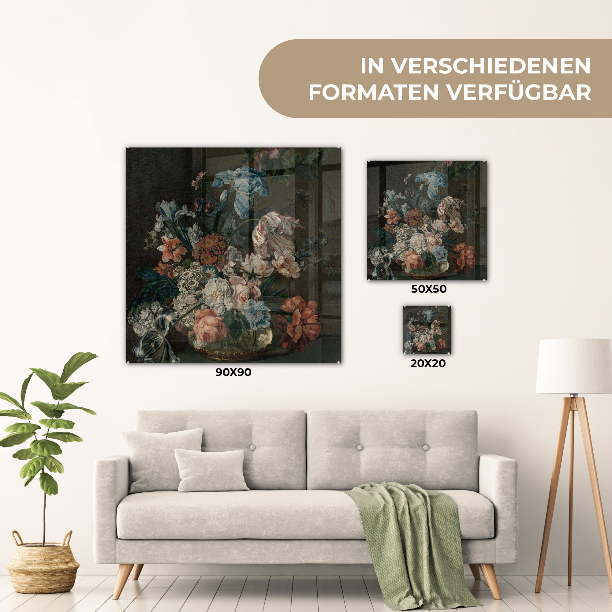 auf van Glas Gemälde Bilder - Glas MuchoWow - Wanddekoration Wandbild Foto mit Mijn, - Acrylglasbild Stilleben von St), auf Blumen (1 Cornelia der - Glasbilder