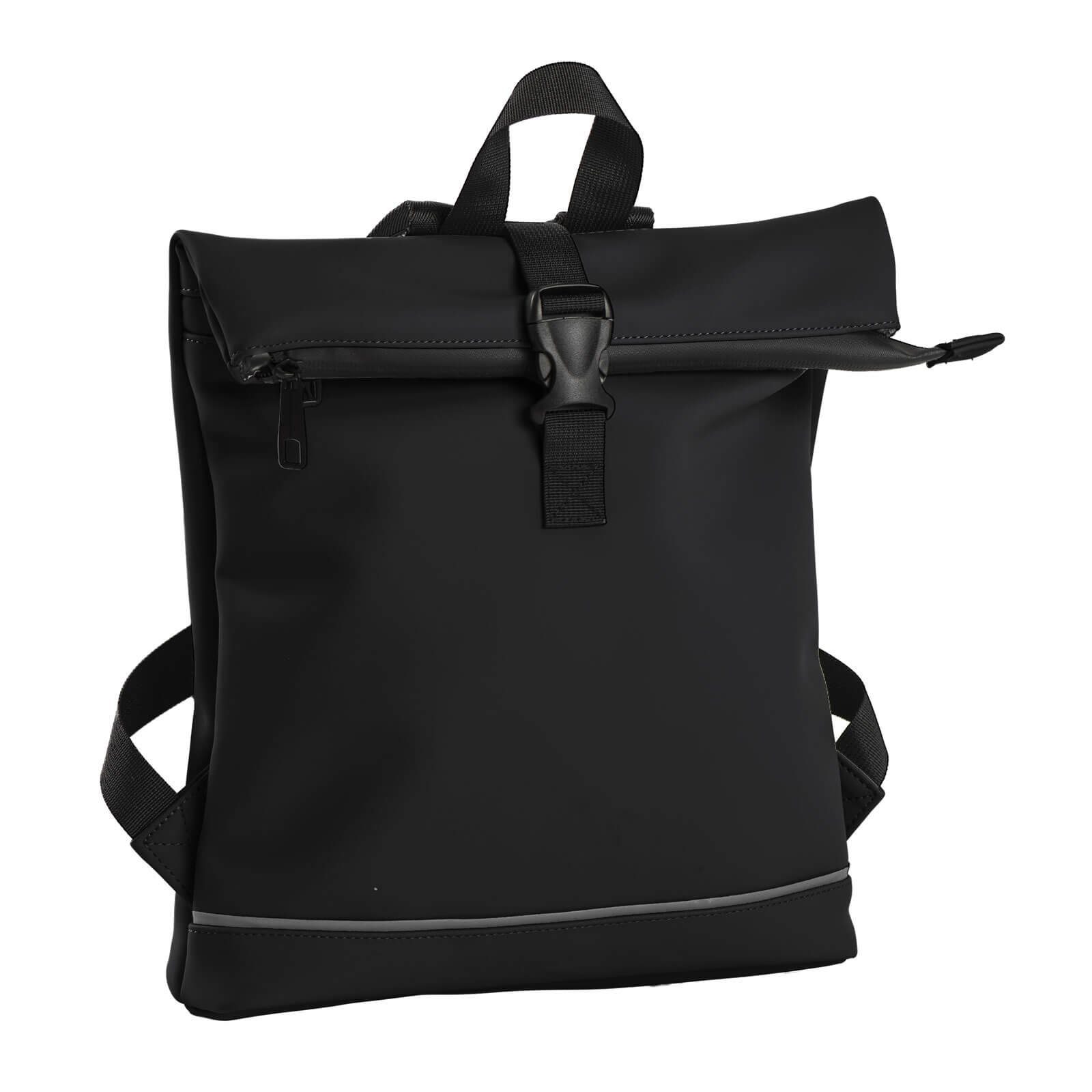 Daniel Ray Fahrradrucksack, Rolltop-Rucksack Jefferson PU-Rollrucksack Steckschnallen-Verschluss