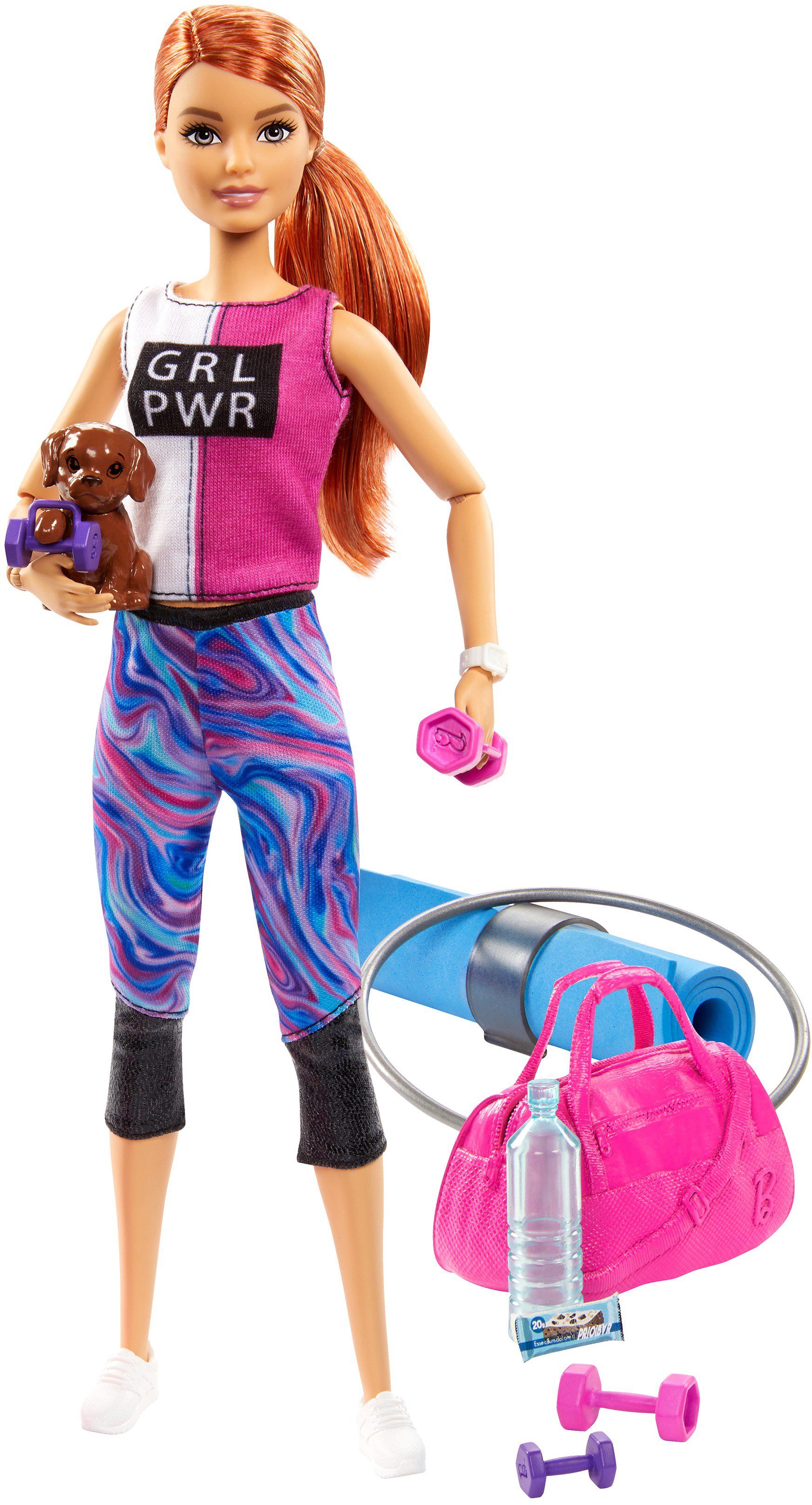 Image of Barbie Anziehpuppe »Wellness Fitness«, mit Hündchen und 9 Zubehörteilen