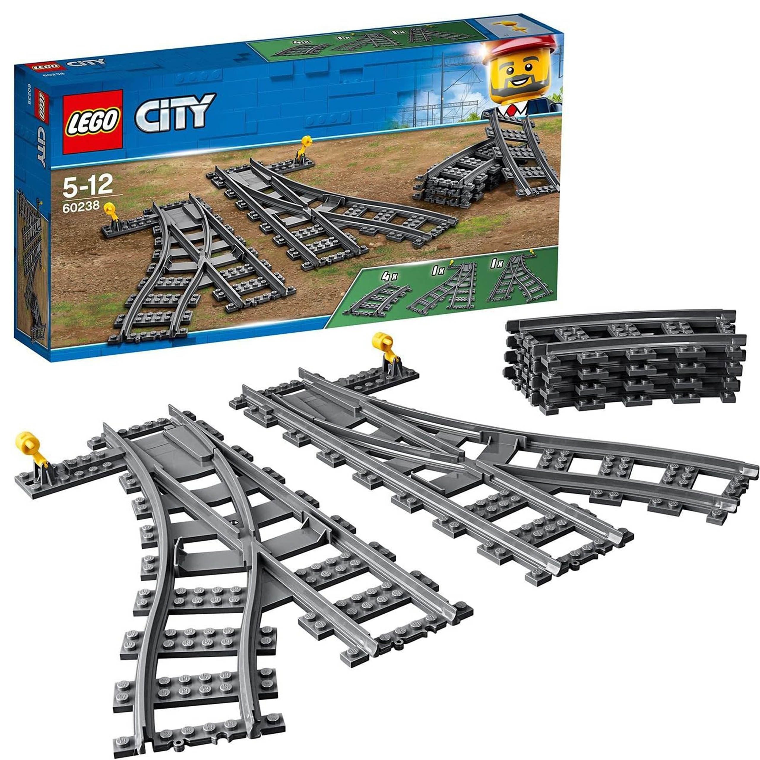 LEGO® Lego CITY Eisenbahnweichen, Eisenbahnschienen, Erweiterungsset 60238 Konstruktions-Spielset