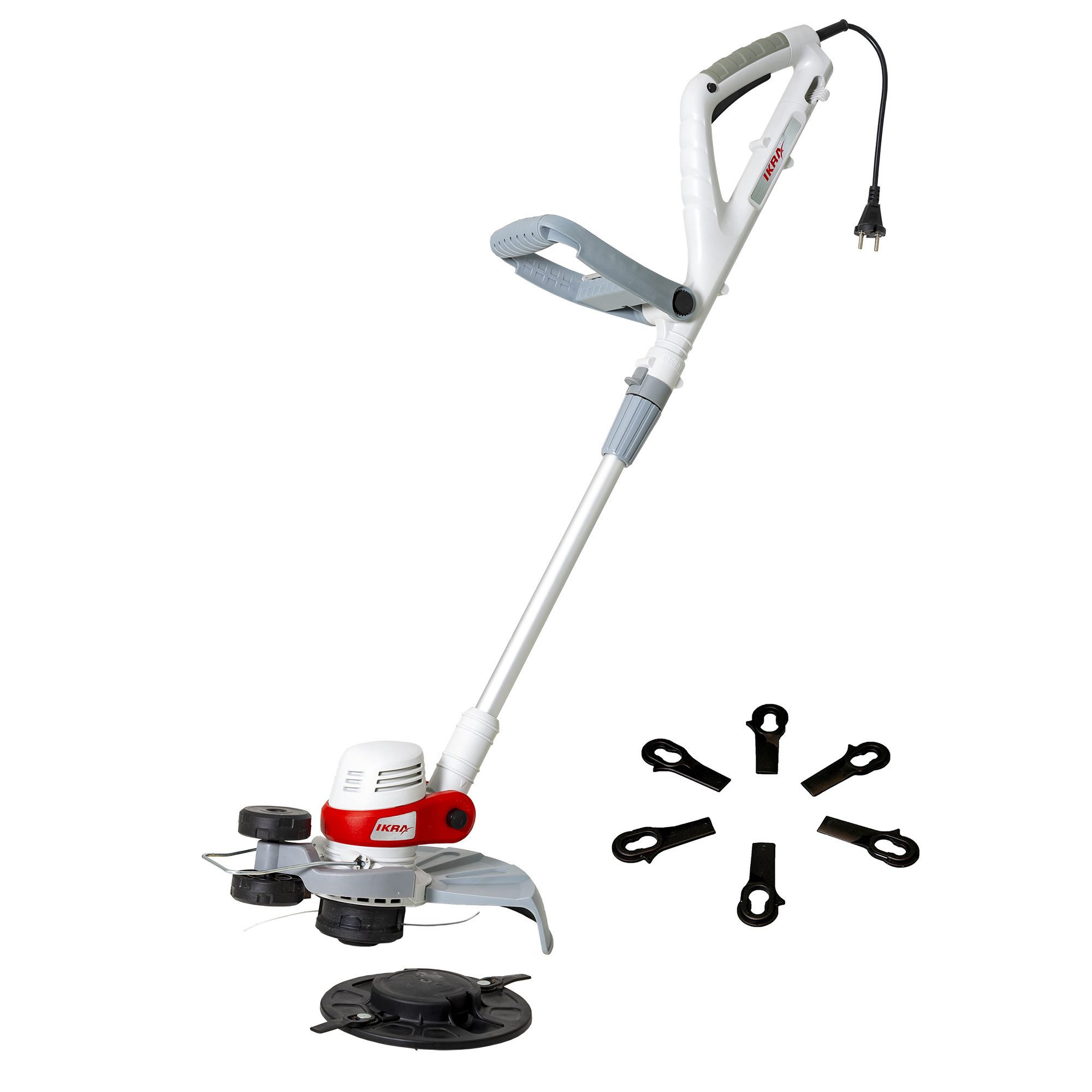 ikra GmbH Elektro-Rasentrimmer IGT 650 D-TC, 25 cm Arbeitsbreite Messer, 30 cm Arbeitsbreite Faden, 650 Watt - Höhenverstellbare Teleskopstange